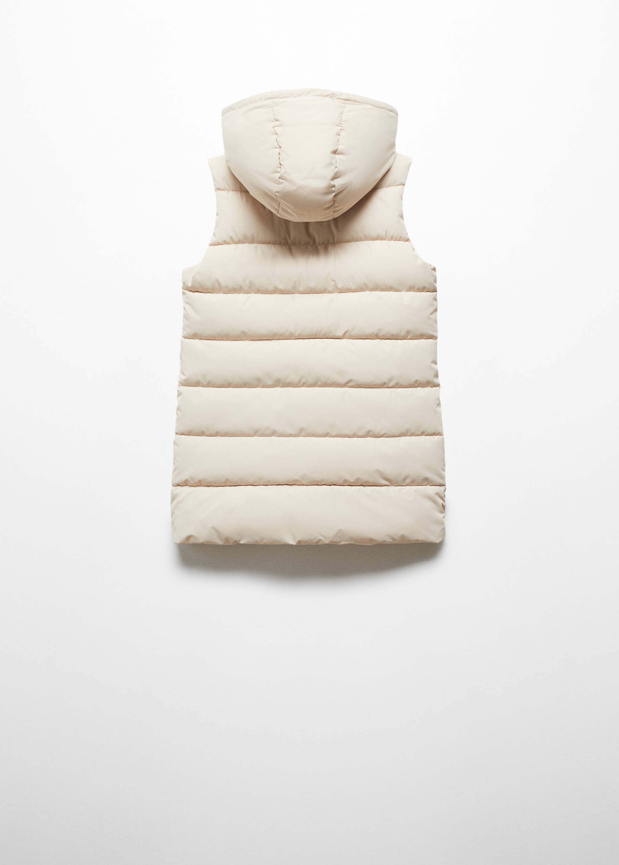 Quilted gilet with hood - Reverse of the article