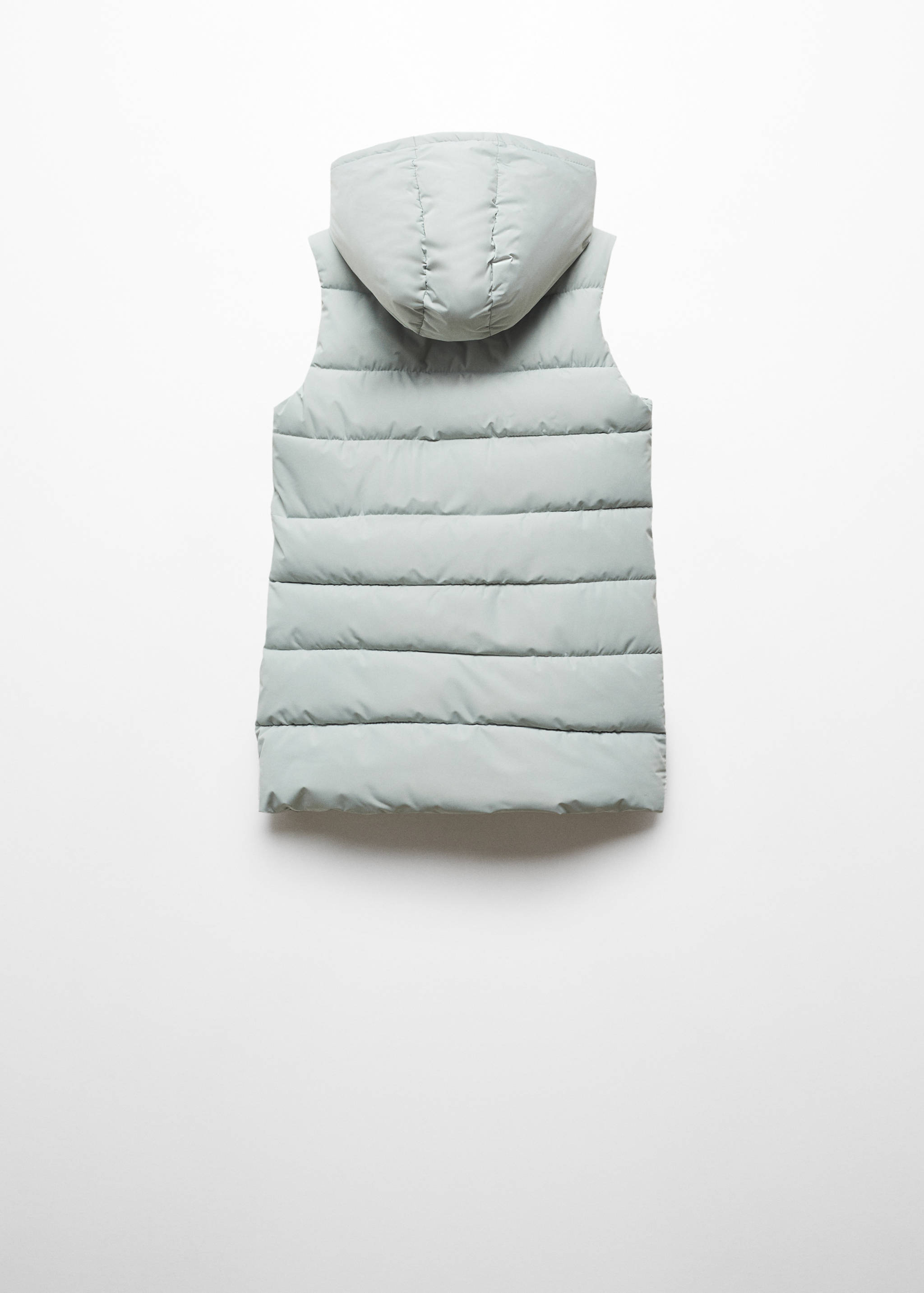 Quilted gilet with hood - Reverse of the article