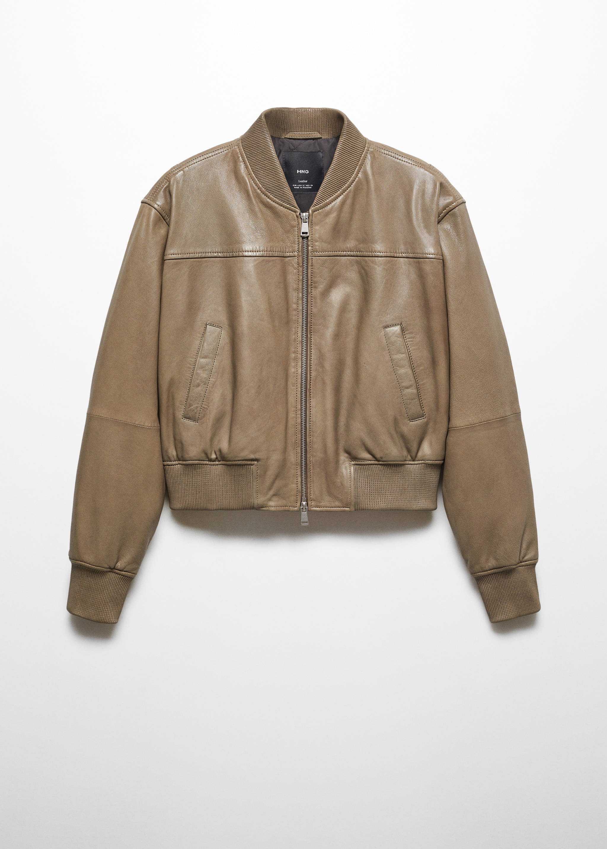 Kožená bunda bomber - Zboží bez modelu