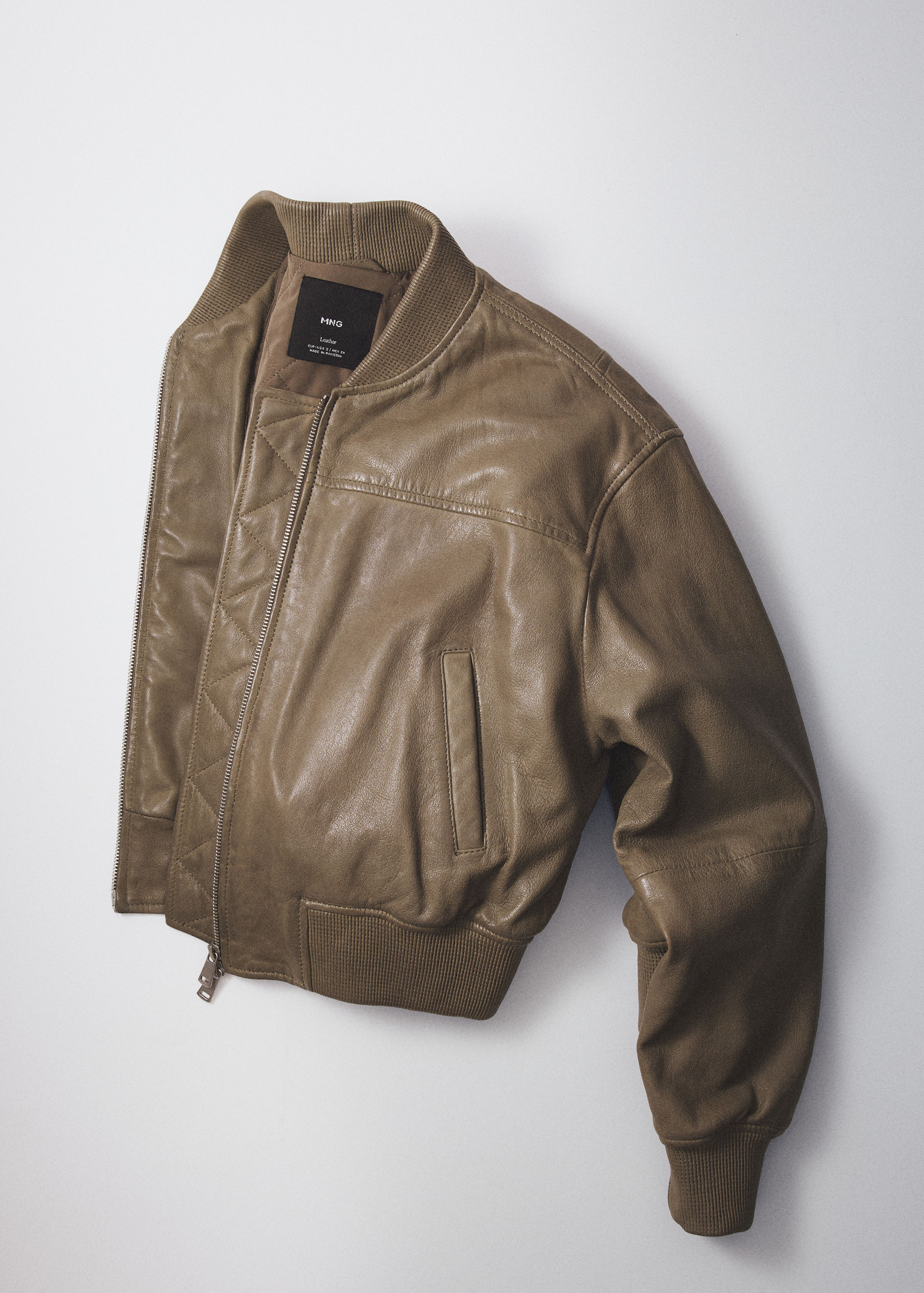 Kožená bunda bomber - Detail zboží 9