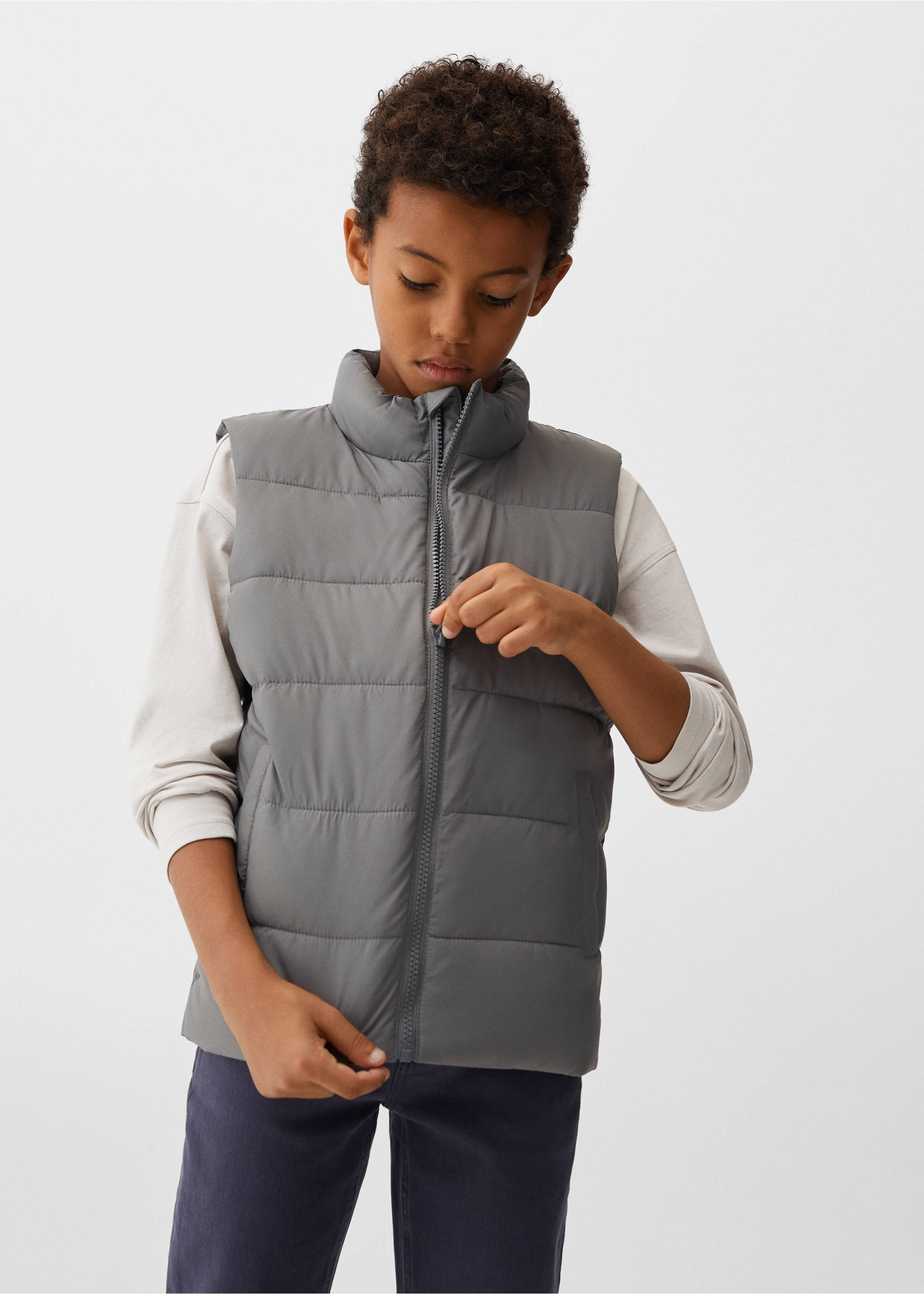 Quilted gilet - Medium plane, Mint Green. Ref: 67042009-00.
