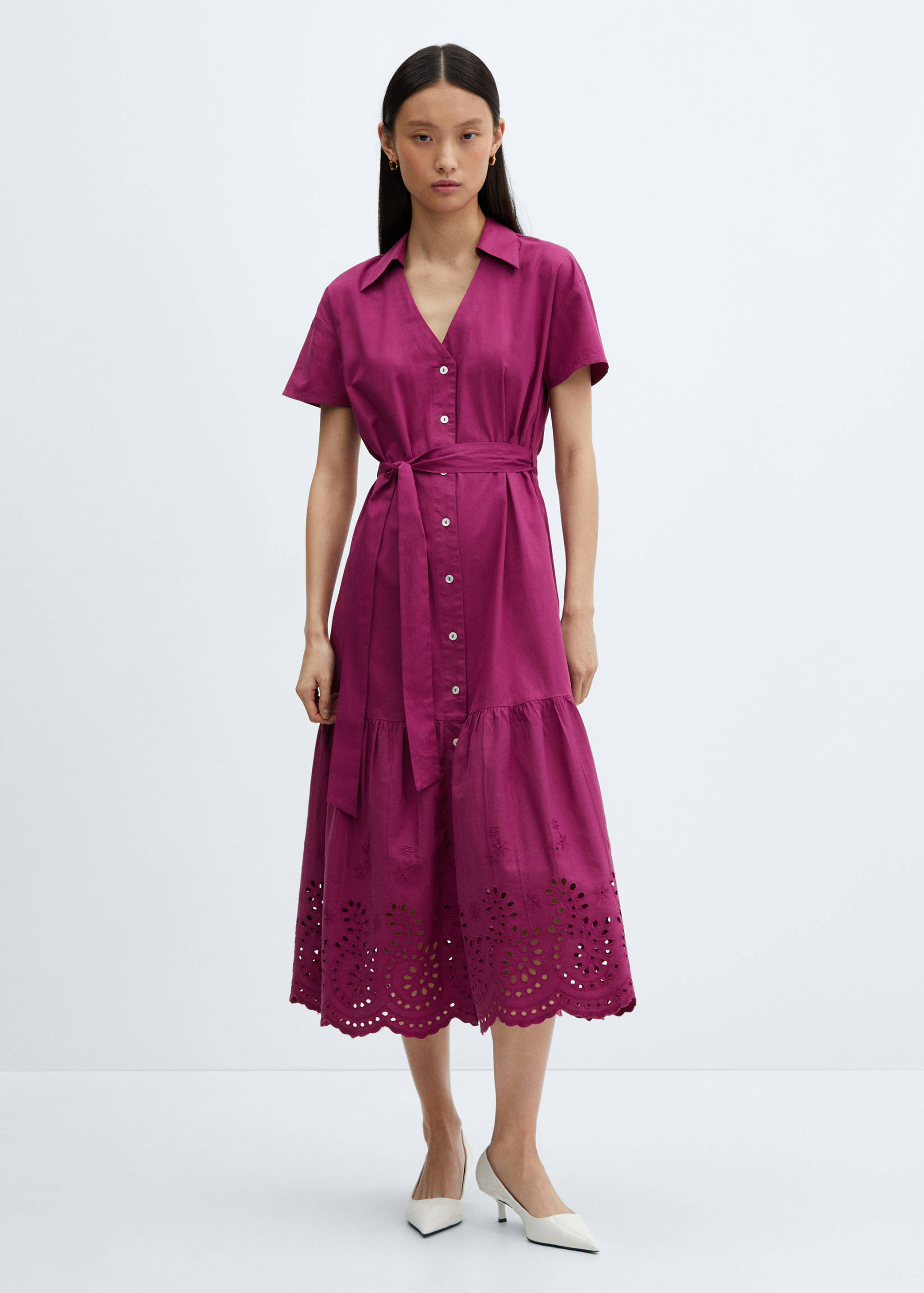 Shirt dress with lace design - General plane