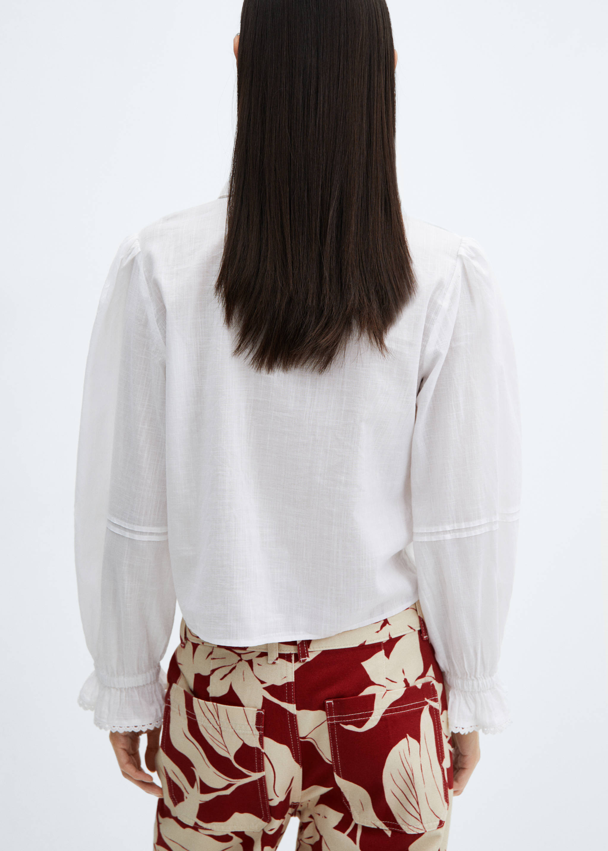 Puff-sleeve cotton shirt - Reverse of the article