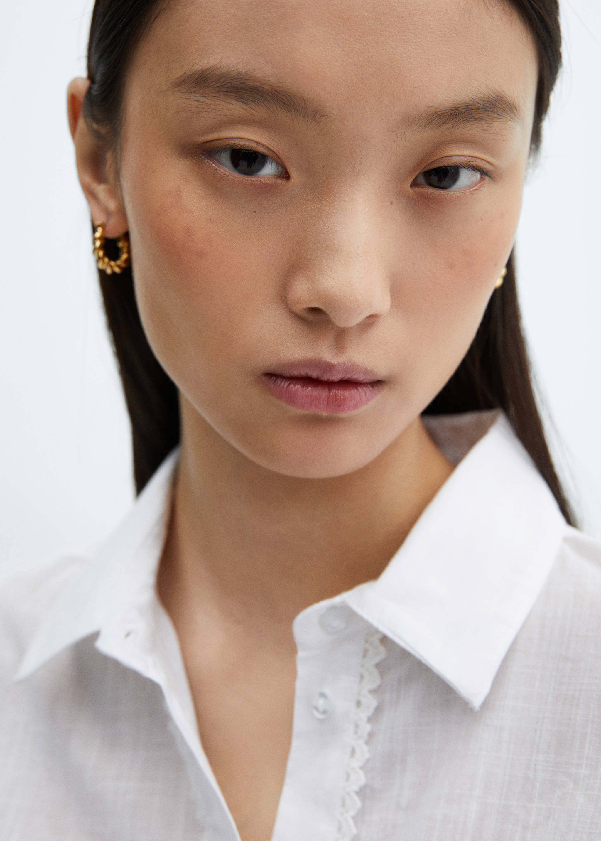 Puff-sleeve cotton shirt - Details of the article 1