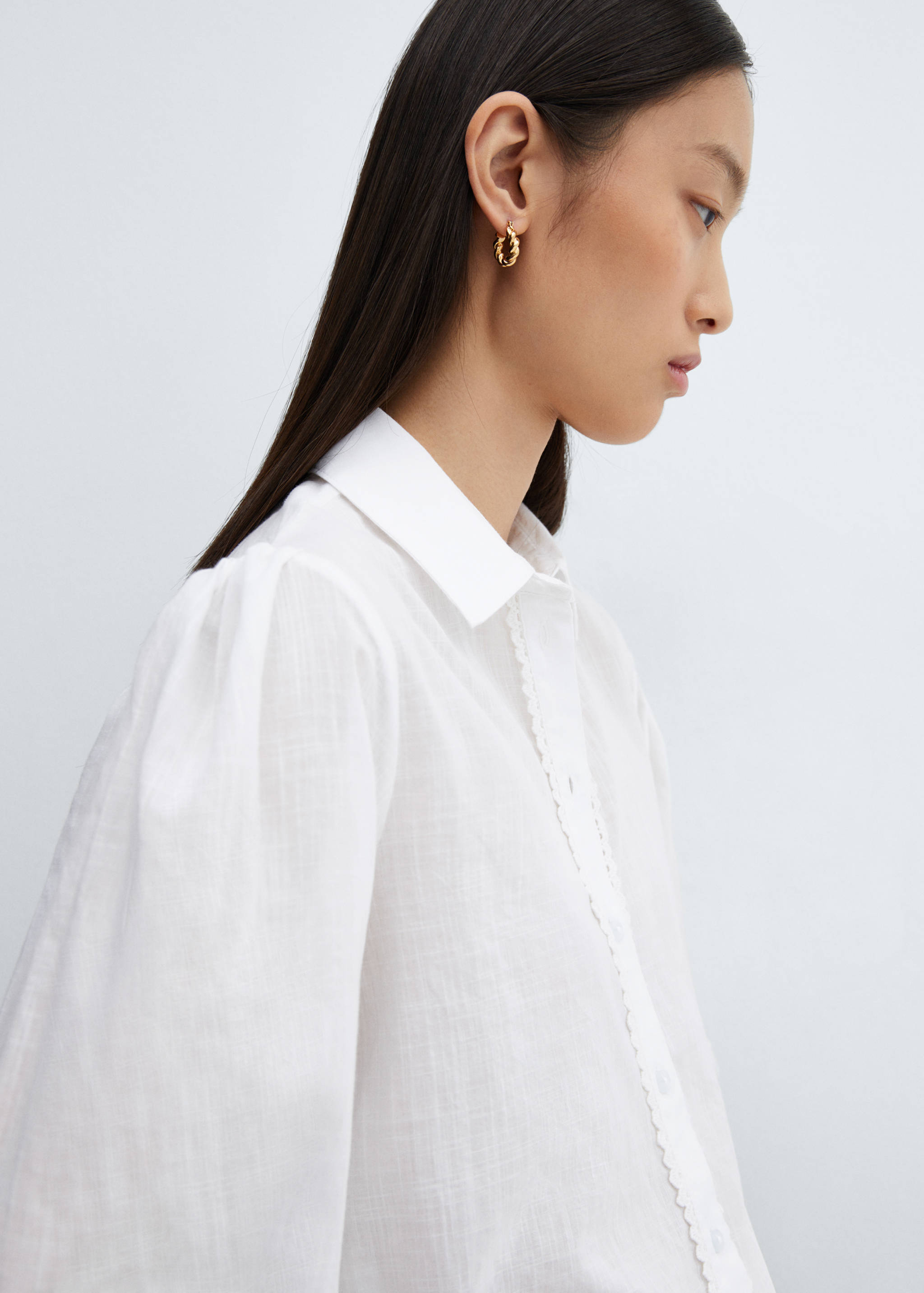 Puff-sleeve cotton shirt - Details of the article 6