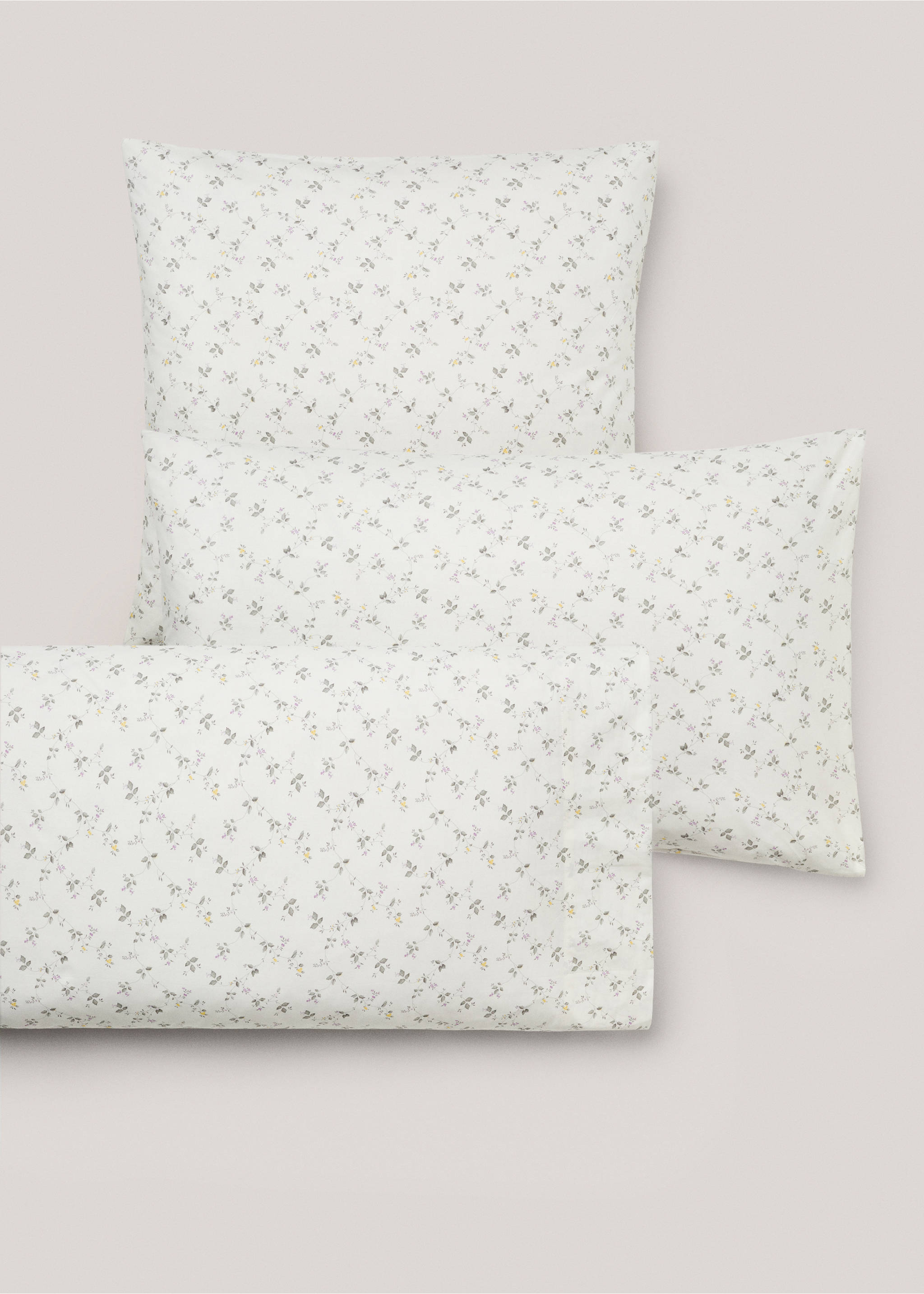 Striped print cushion cover 50x75cm - Details of the article 5, Off White. Ref: 67042540-00.