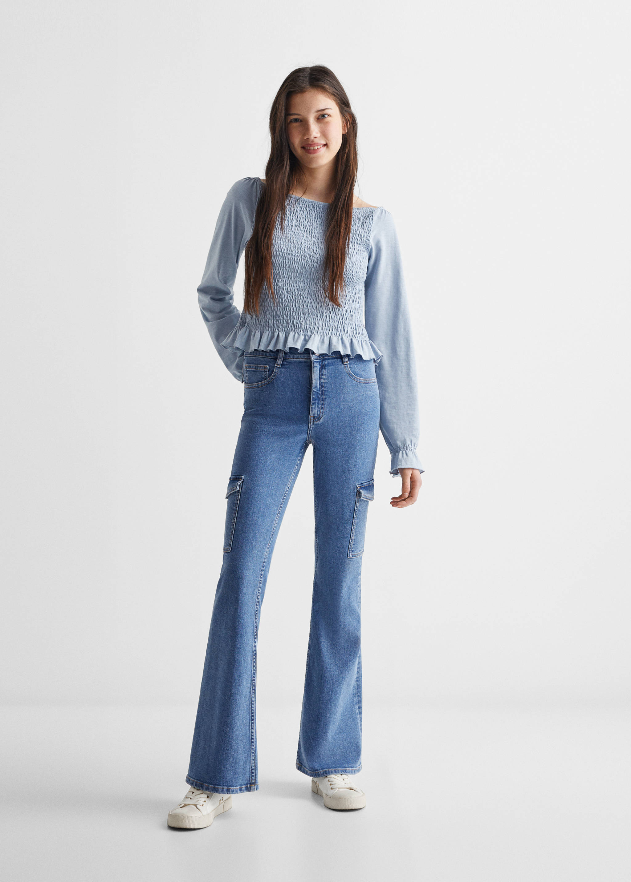 T-shirt froncé manches longues - Plan général