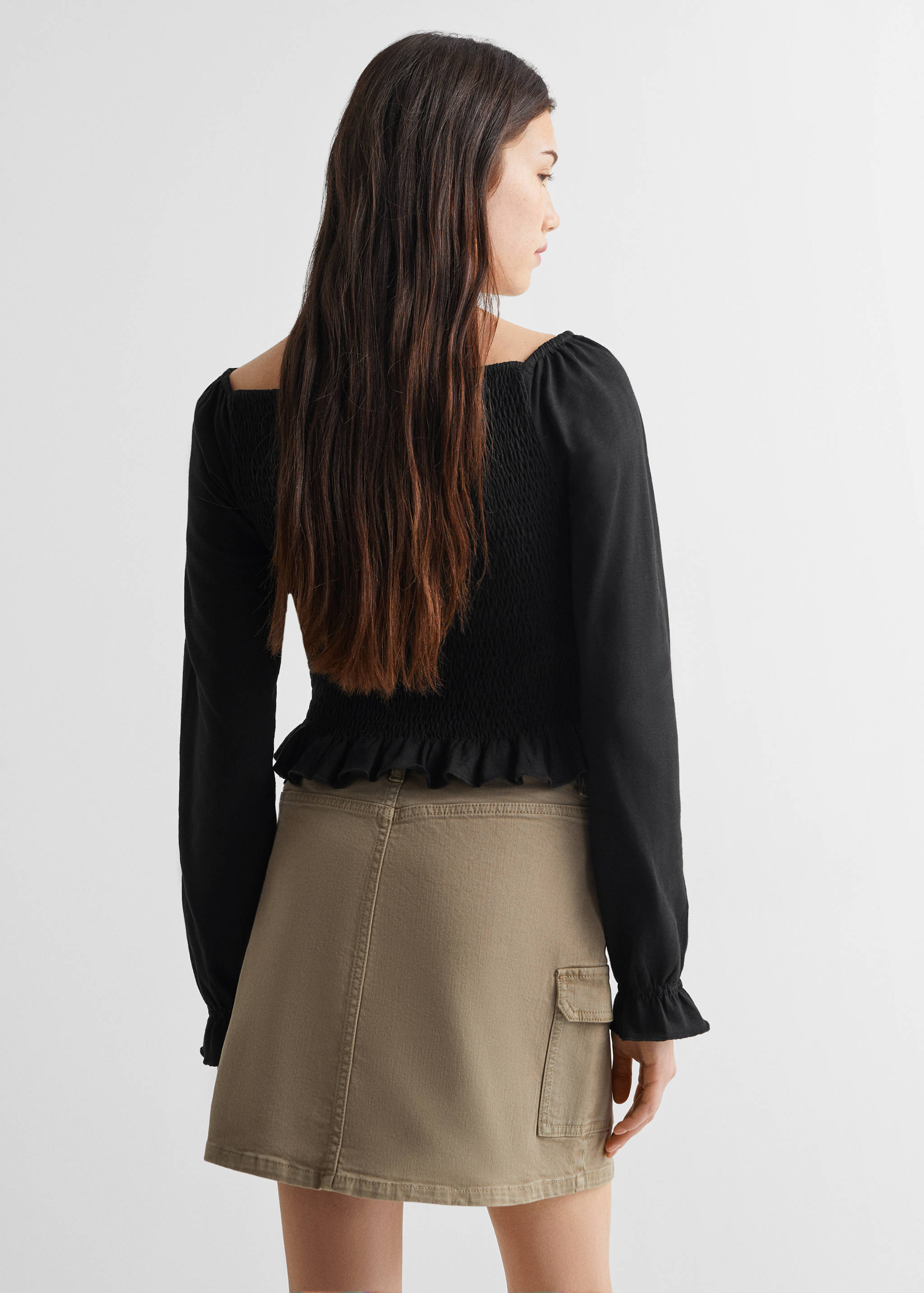 T-shirt froncé manches longues - Verso de l’article