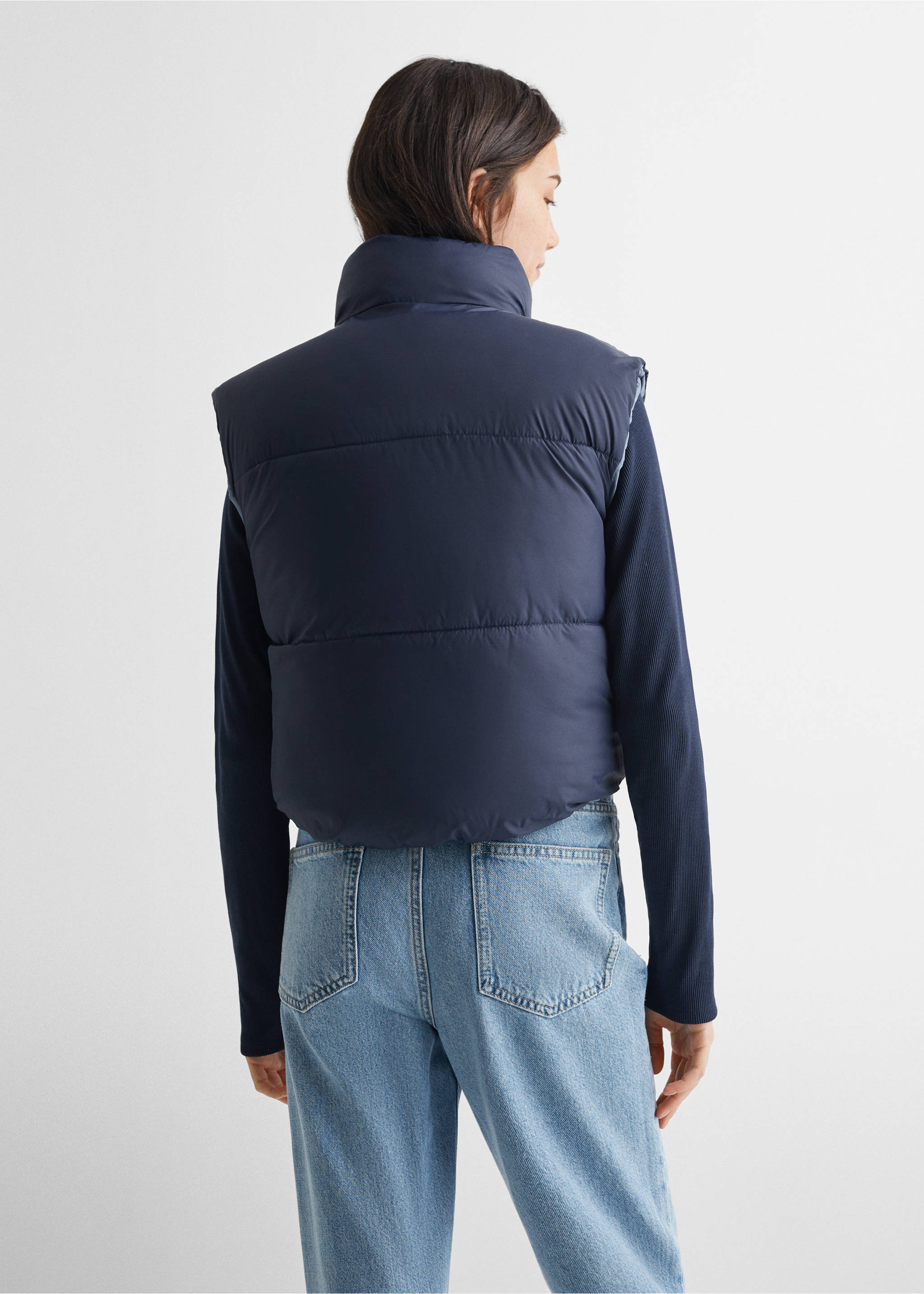Reversible quilted gilet - Reverse of the article, Sky Blue. Ref: 67042912-00.