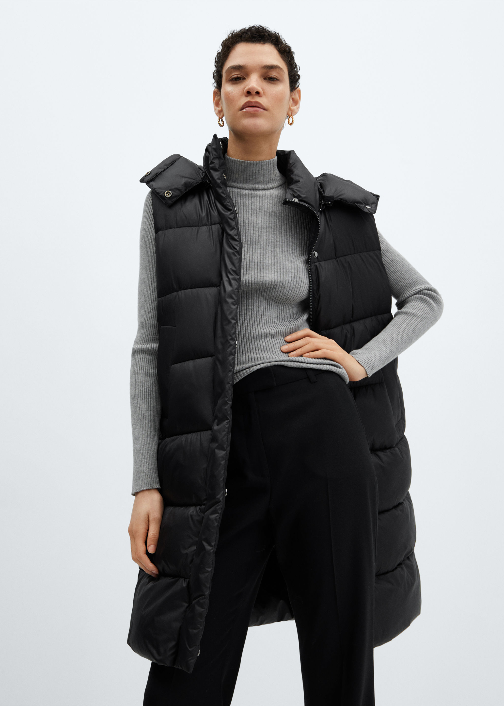 Quilted gilet with hood - Medium plane