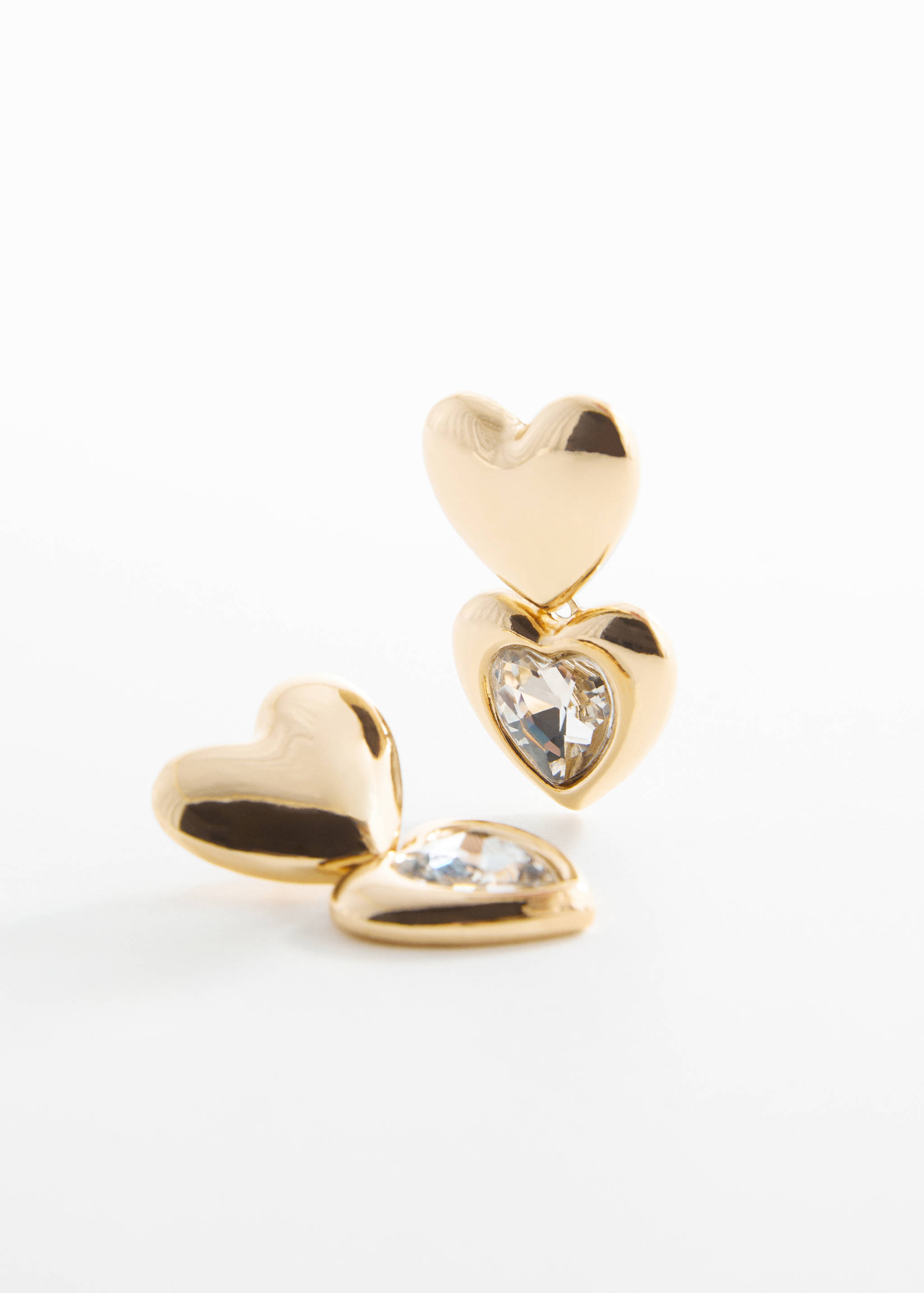 Kristall-Herz-Ohrringe - Mittlere Ansicht