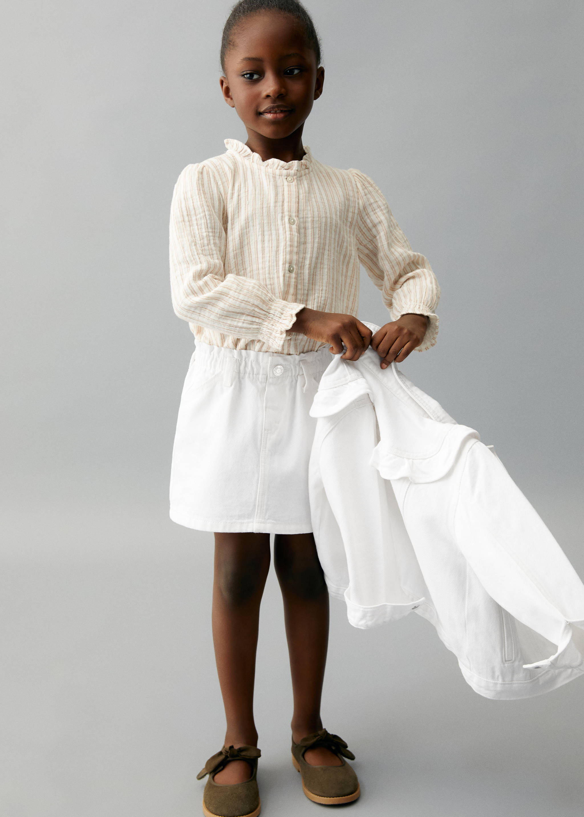 Paperbag denim skirt - General plane