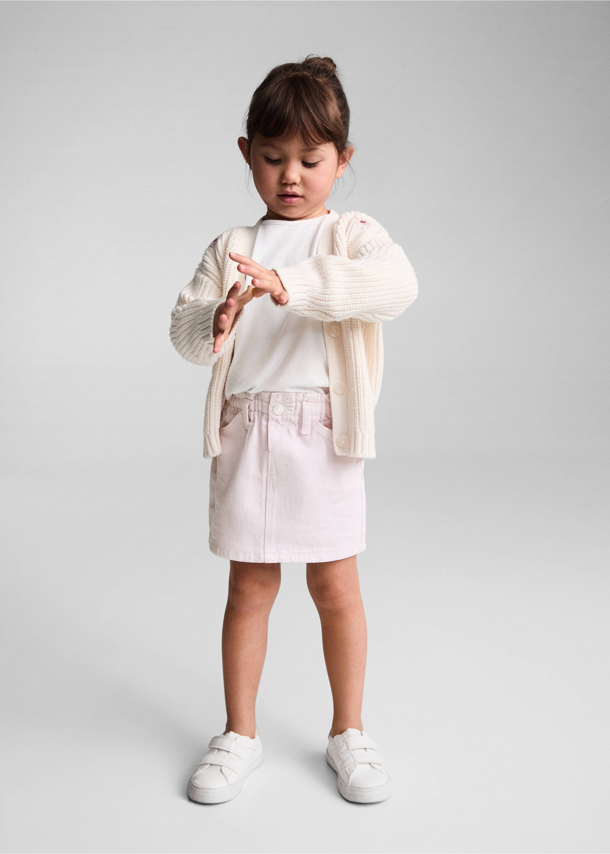 Paperbag denim skirt - General plane, Light/Pastel Purple. Ref: 67043684-00.