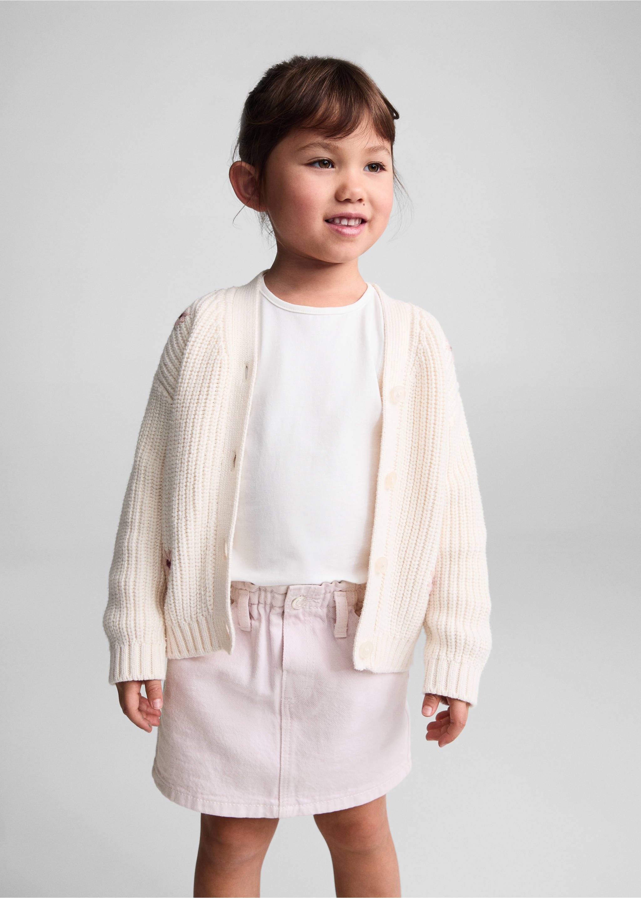 Paperbag denim skirt - Medium plane, Light/Pastel Purple. Ref: 67043684-00.