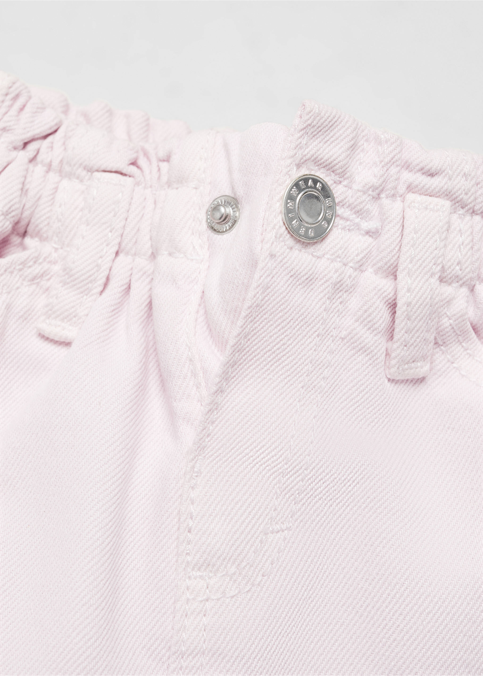 Paperbag denim skirt - Details of the article 8, Light/Pastel Purple. Ref: 67043684-00.
