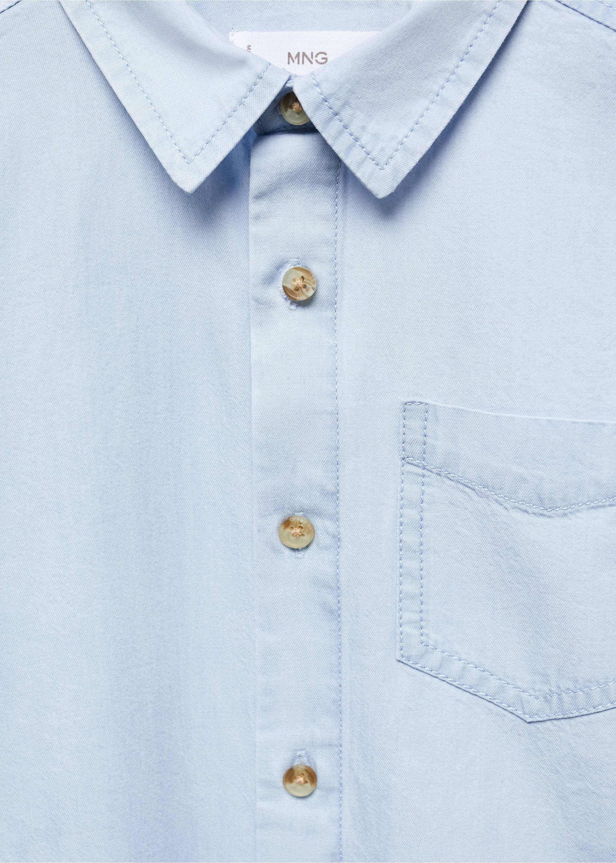 Pocket denim shirt - Details of the article 8, Light Blue. Ref: 67043685-00.