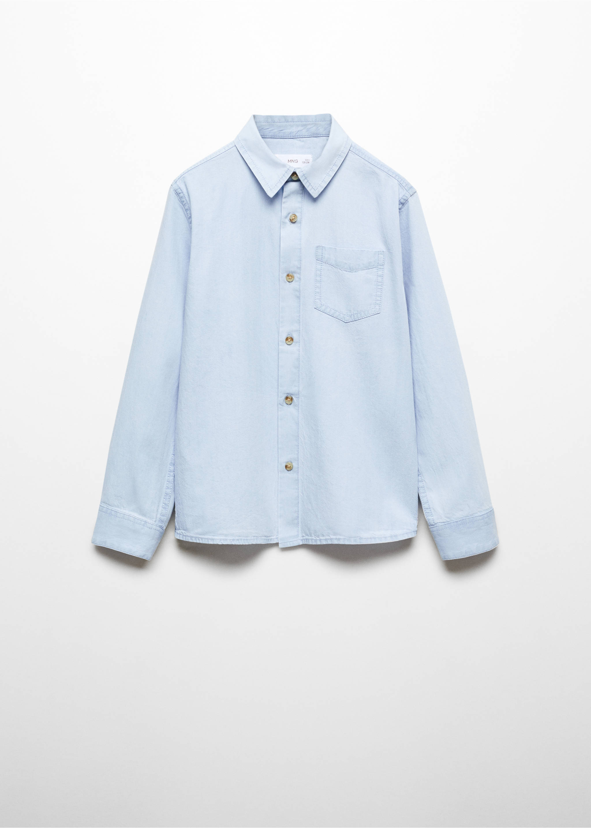 Pocket denim shirt - Article without model, Light Blue. Ref: 67043685-00.