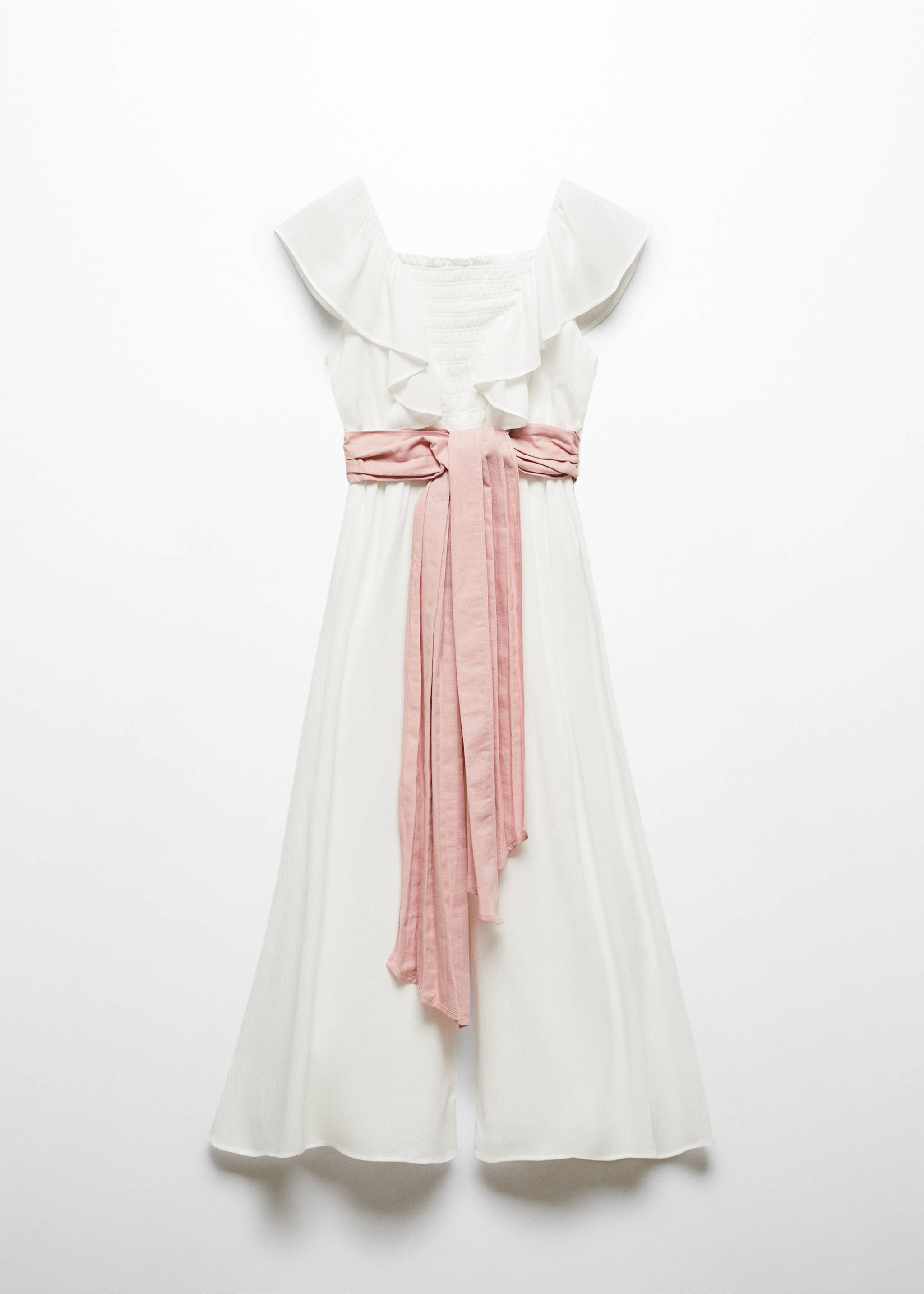 Ruffled detail jumpsuit - Reverse of the article, White. Ref: 67043696-00.