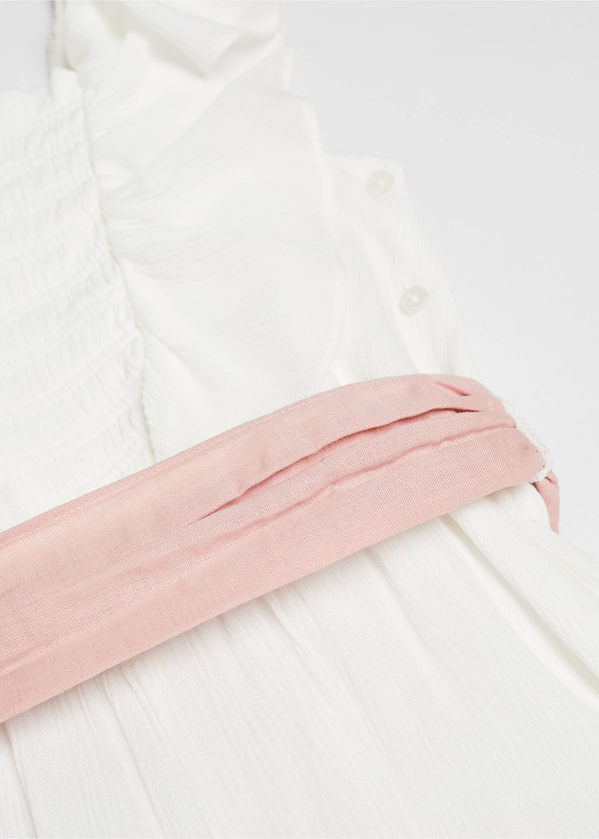 Ruffled detail jumpsuit - Details of the article 8, White. Ref: 67043696-00.