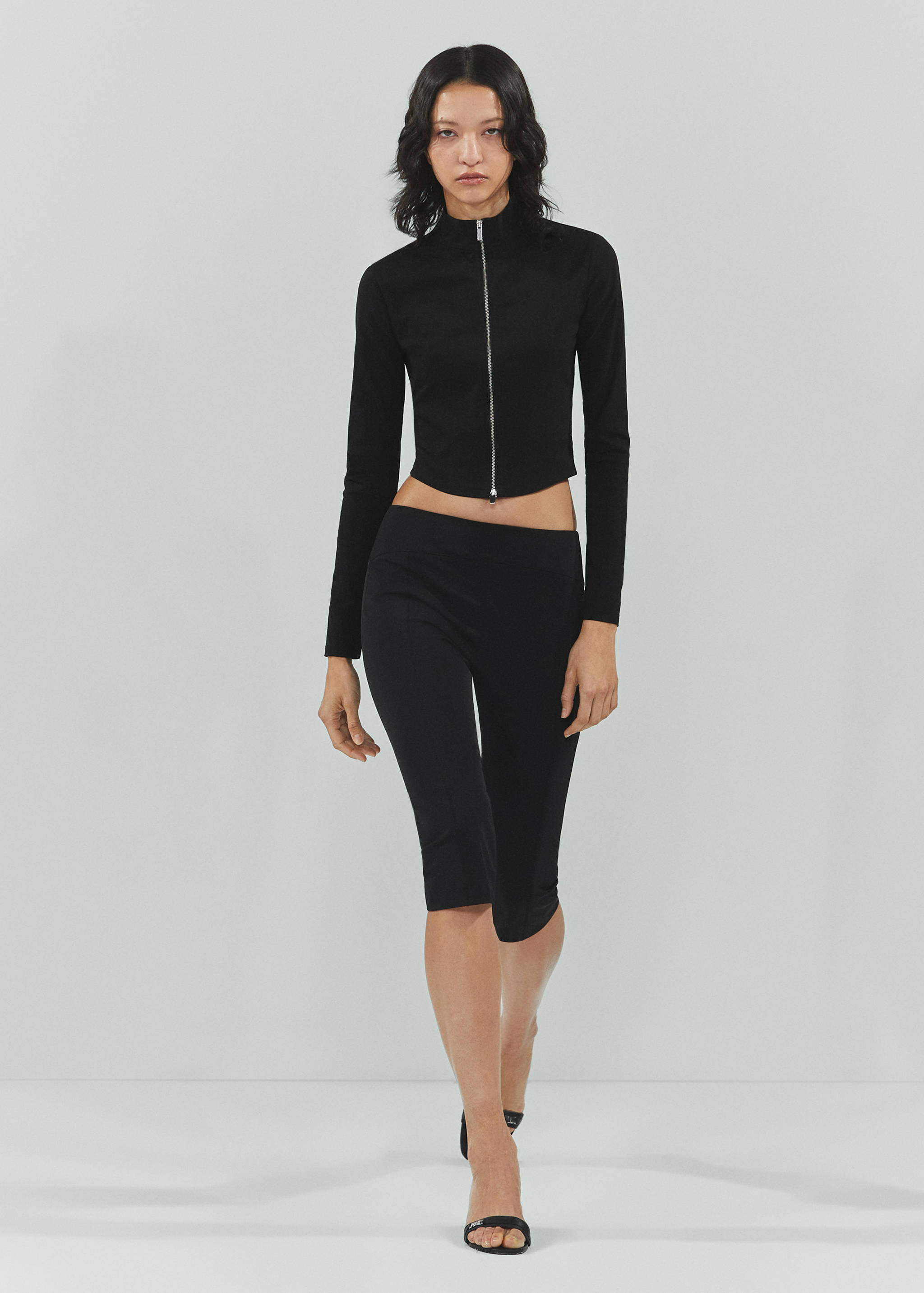 Cropped-Jacke mit Reißverschluss - Allgemeine Ansicht
