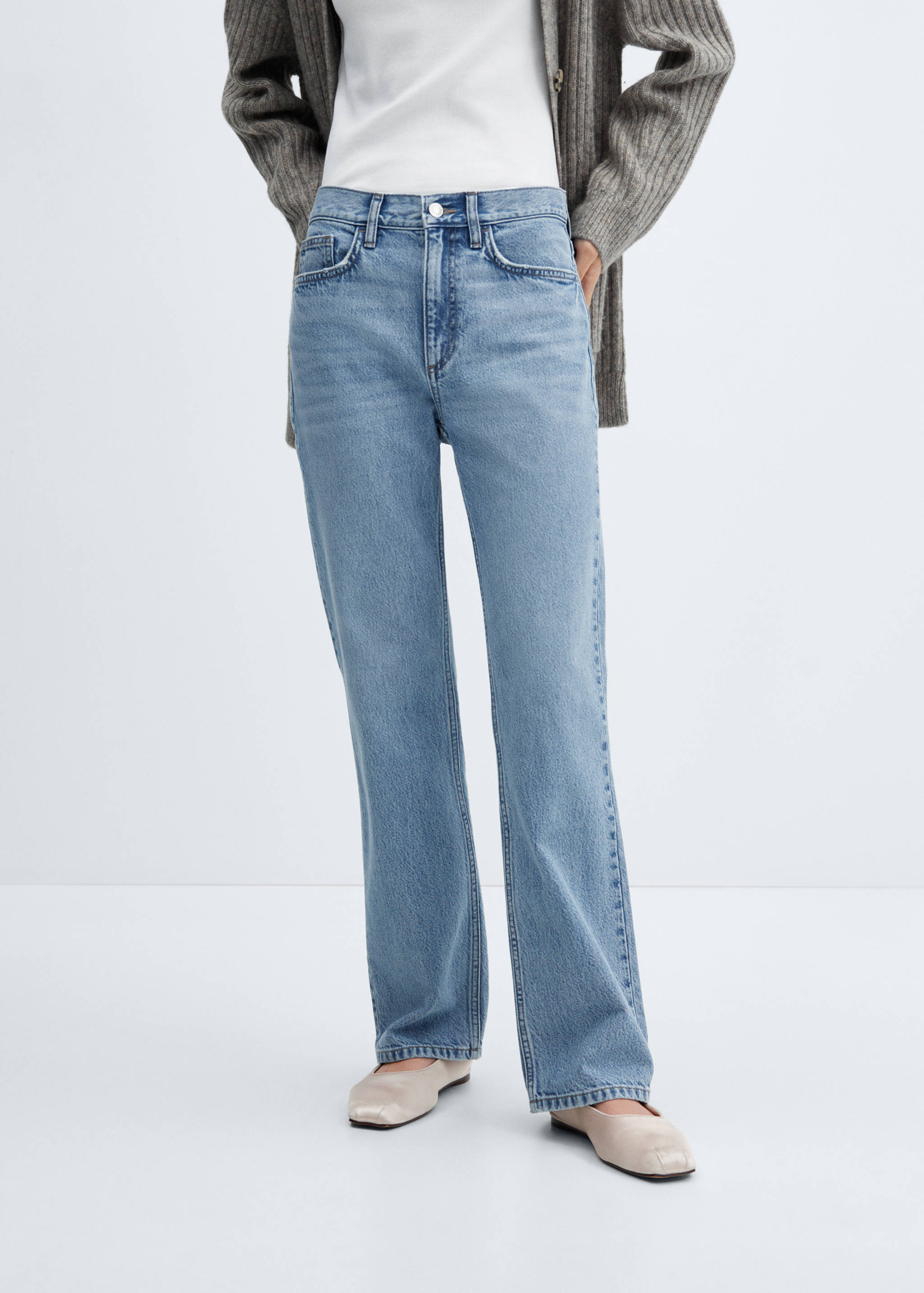 Mid-rise straight jeans - Medium plane