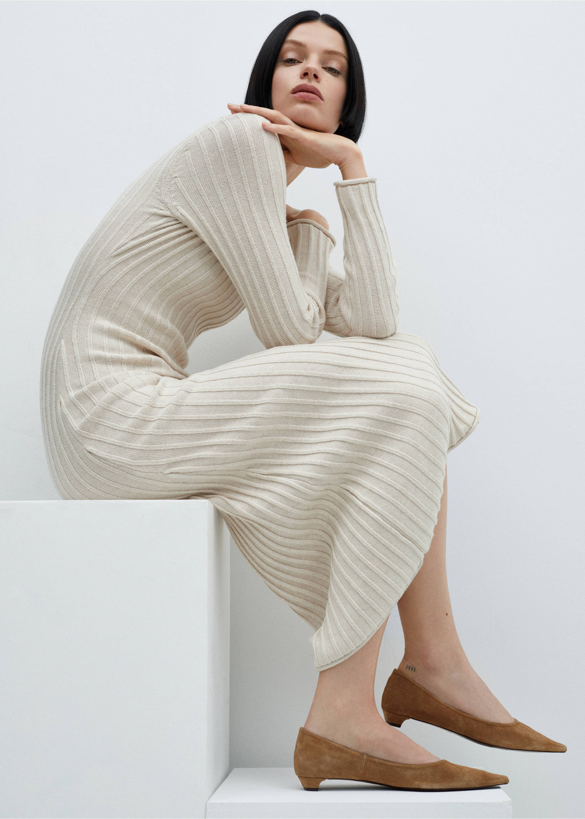 Pointed toe leather shoes - General plane, Sand. Ref: 67044026-00.