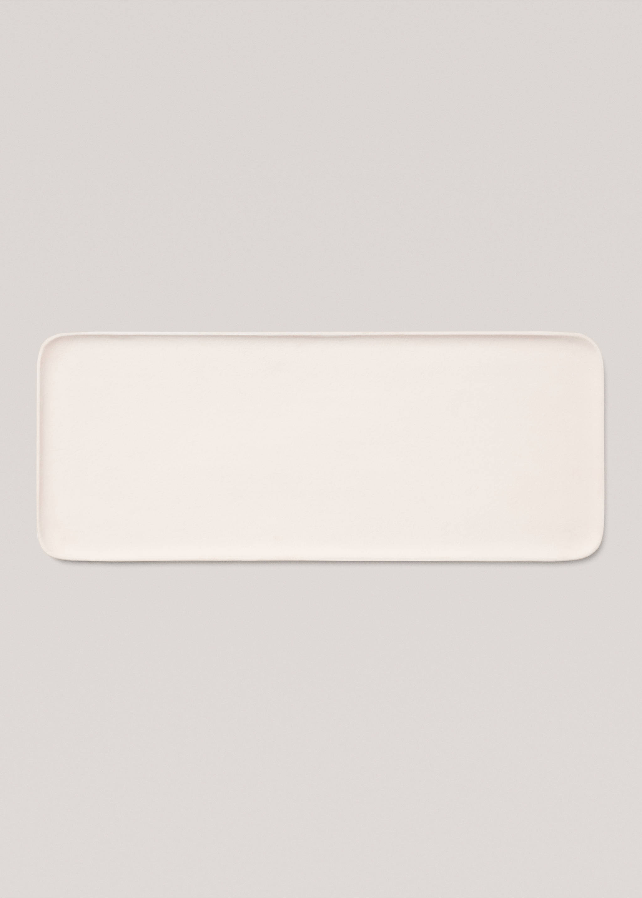 Rectangular metal tray 49.5x20cm - Article without model, Off White. Ref: 67044055-00.