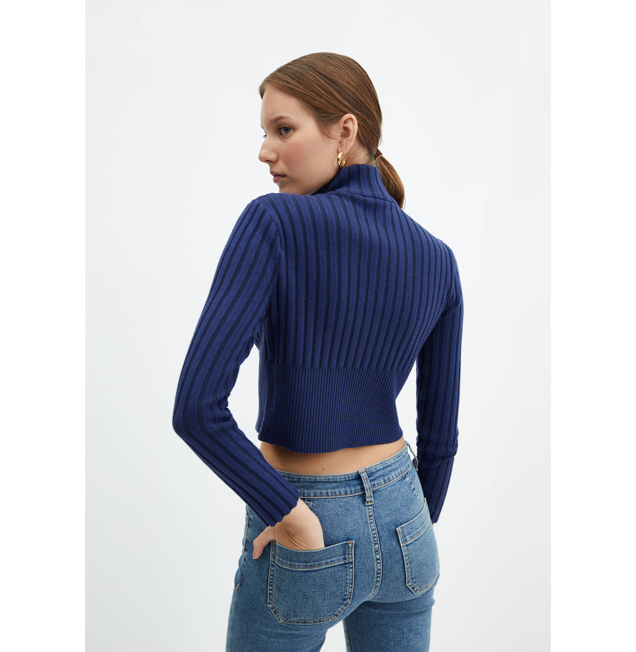 Crop-Cardigan mit Reißverschluss - Rückseite des Artikels