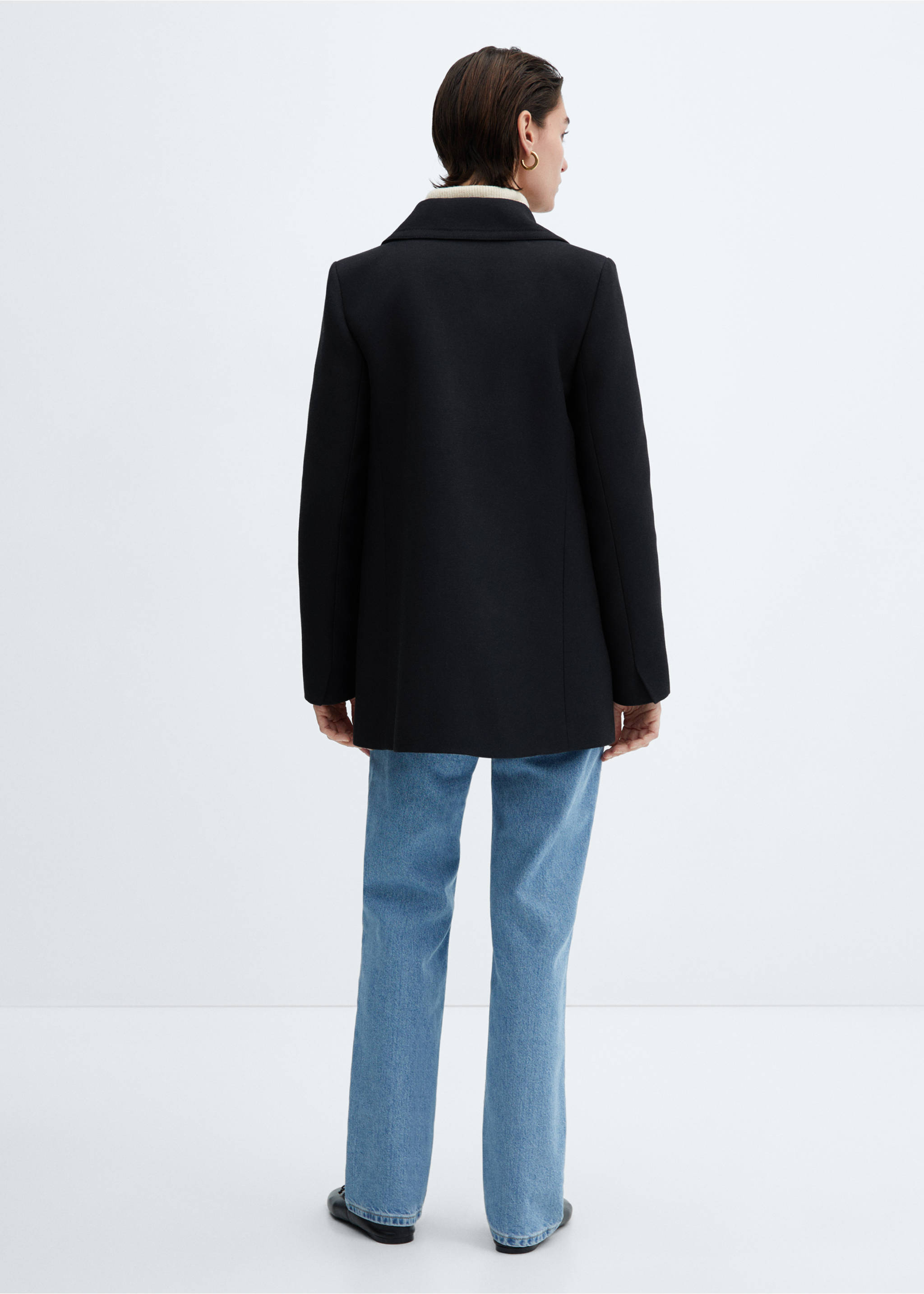 Gombos kabát ingnyakkal - A cikk hátulja, Sötétkék. Ref: 67044068-00.