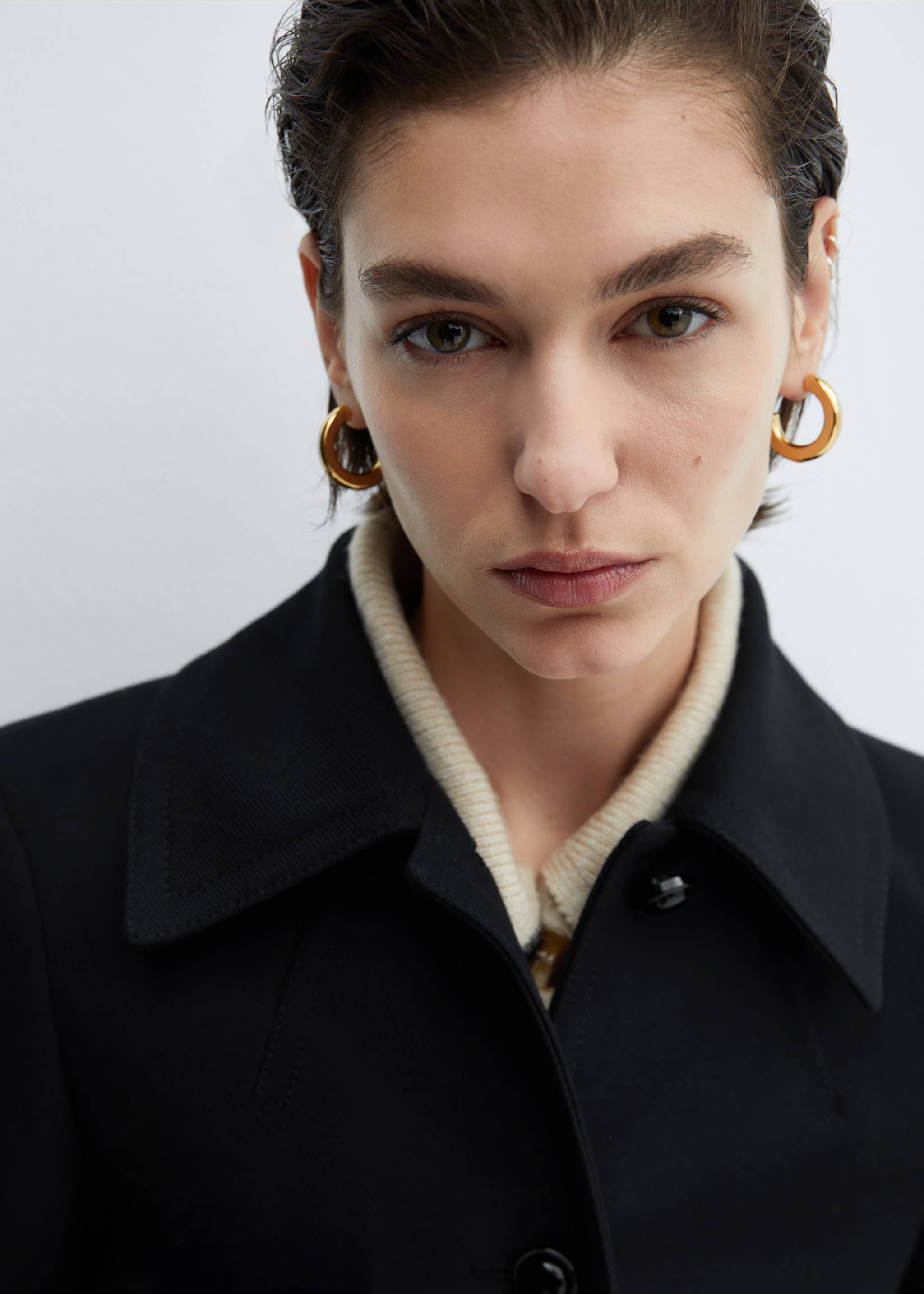 Gombos kabát ingnyakkal - A termék adatai 1, Sötétkék. Ref: 67044068-00.