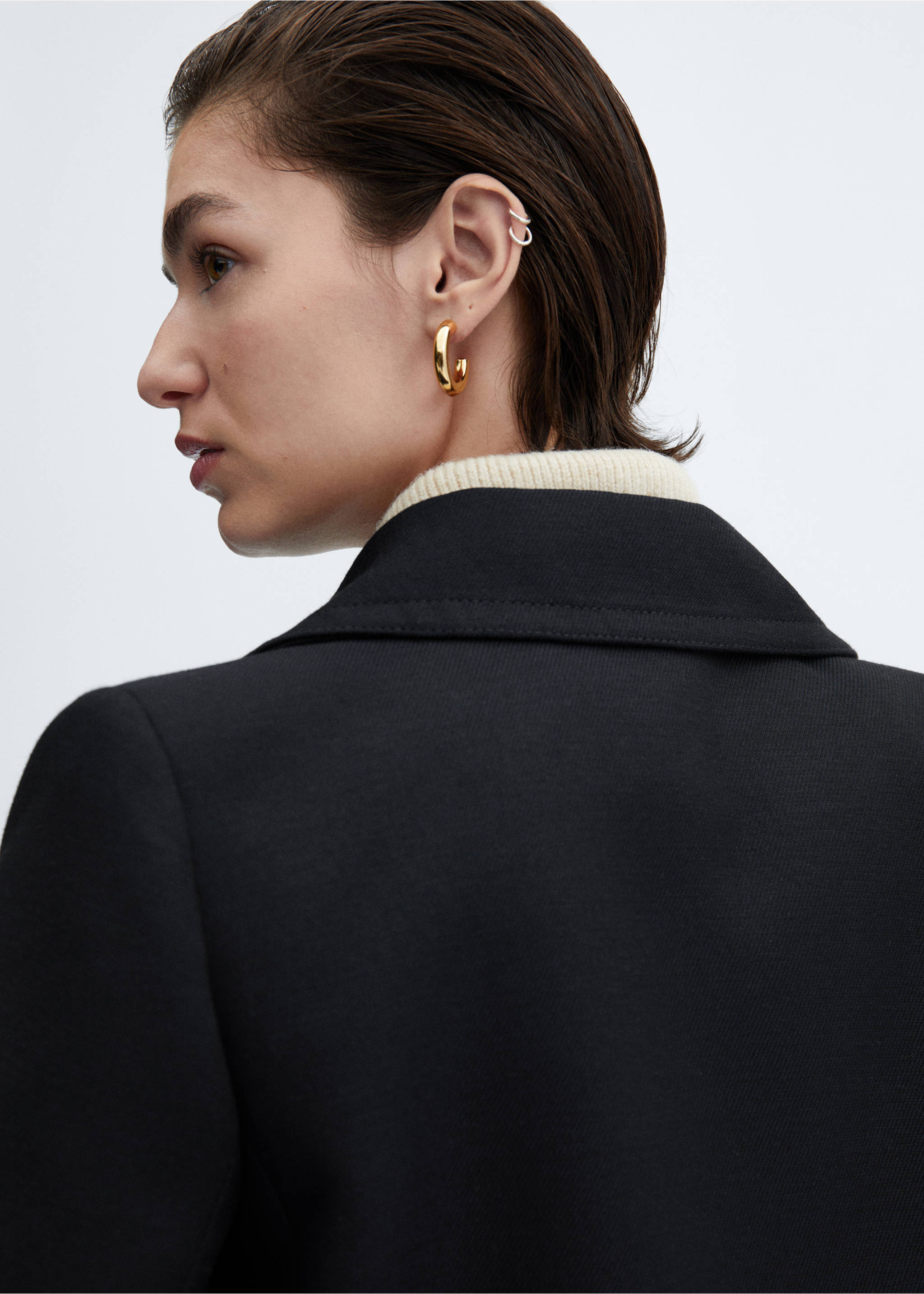 Gombos kabát ingnyakkal - A termék adatai 2, Sötétkék. Ref: 67044068-00.