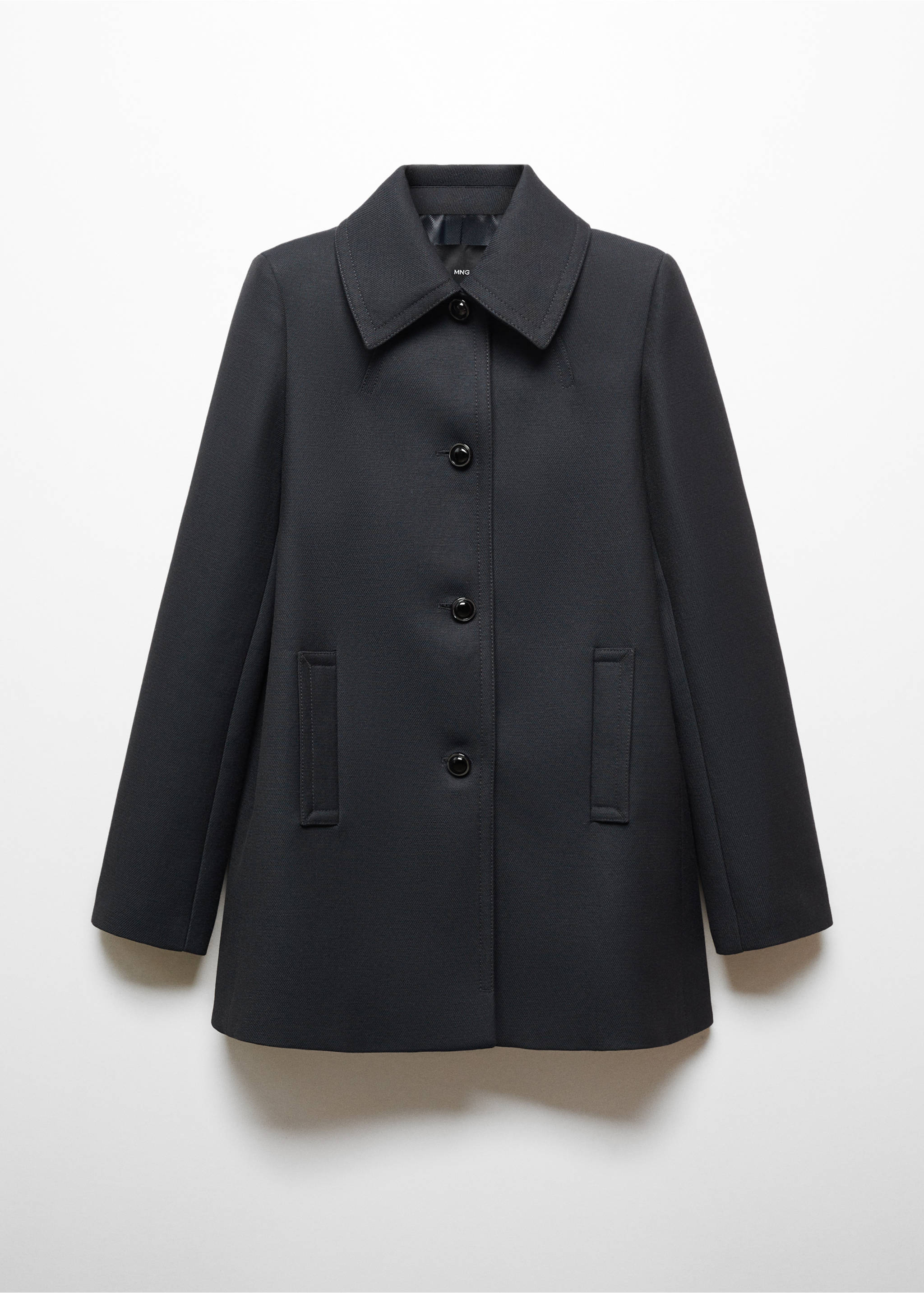 Gombos kabát ingnyakkal - Termék modell nélkül, Sötétkék. Ref: 67044068-00.