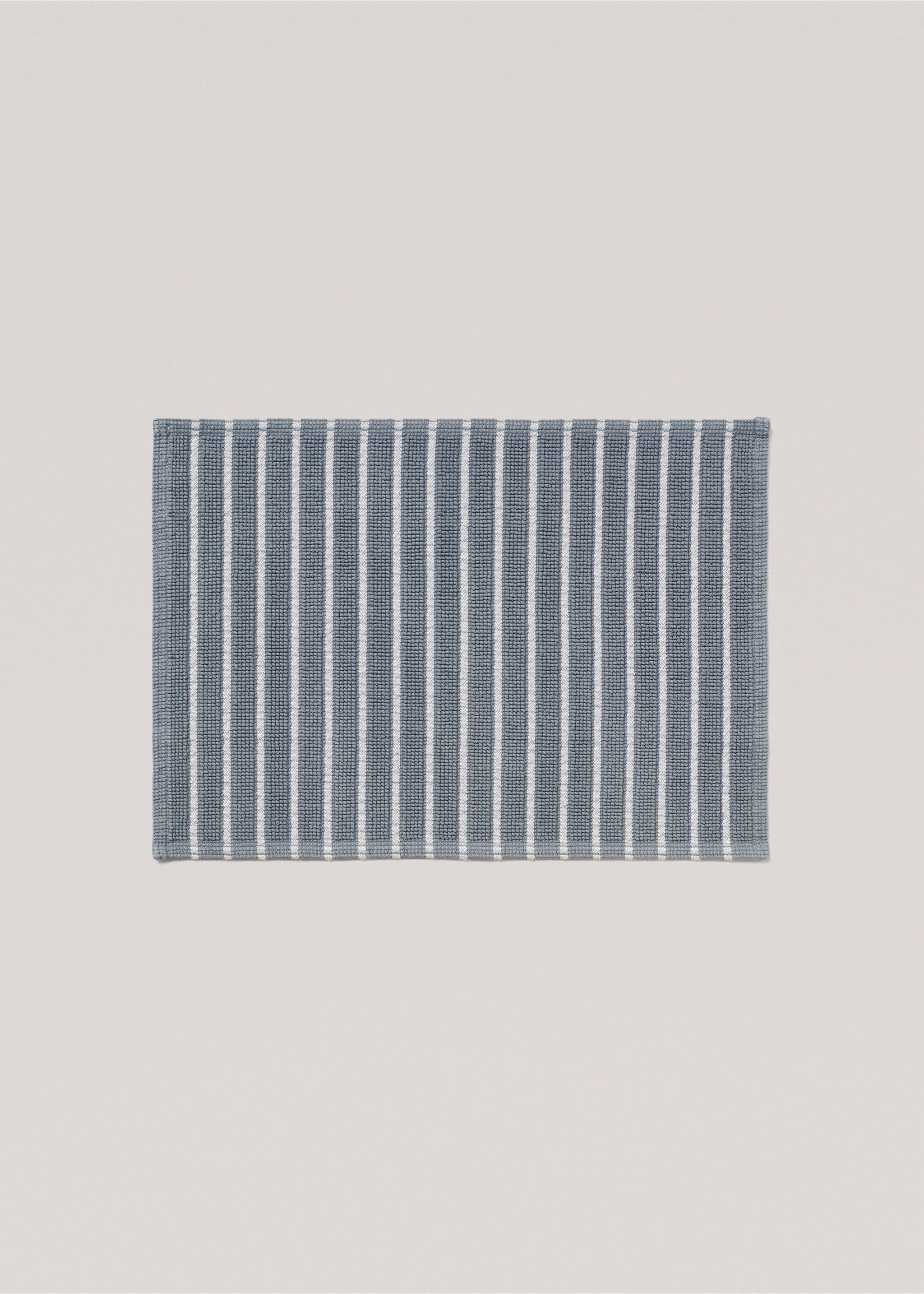 Striped boucle bathroom rug - Article without model, Indigo Blue. Ref: 67044074-00.