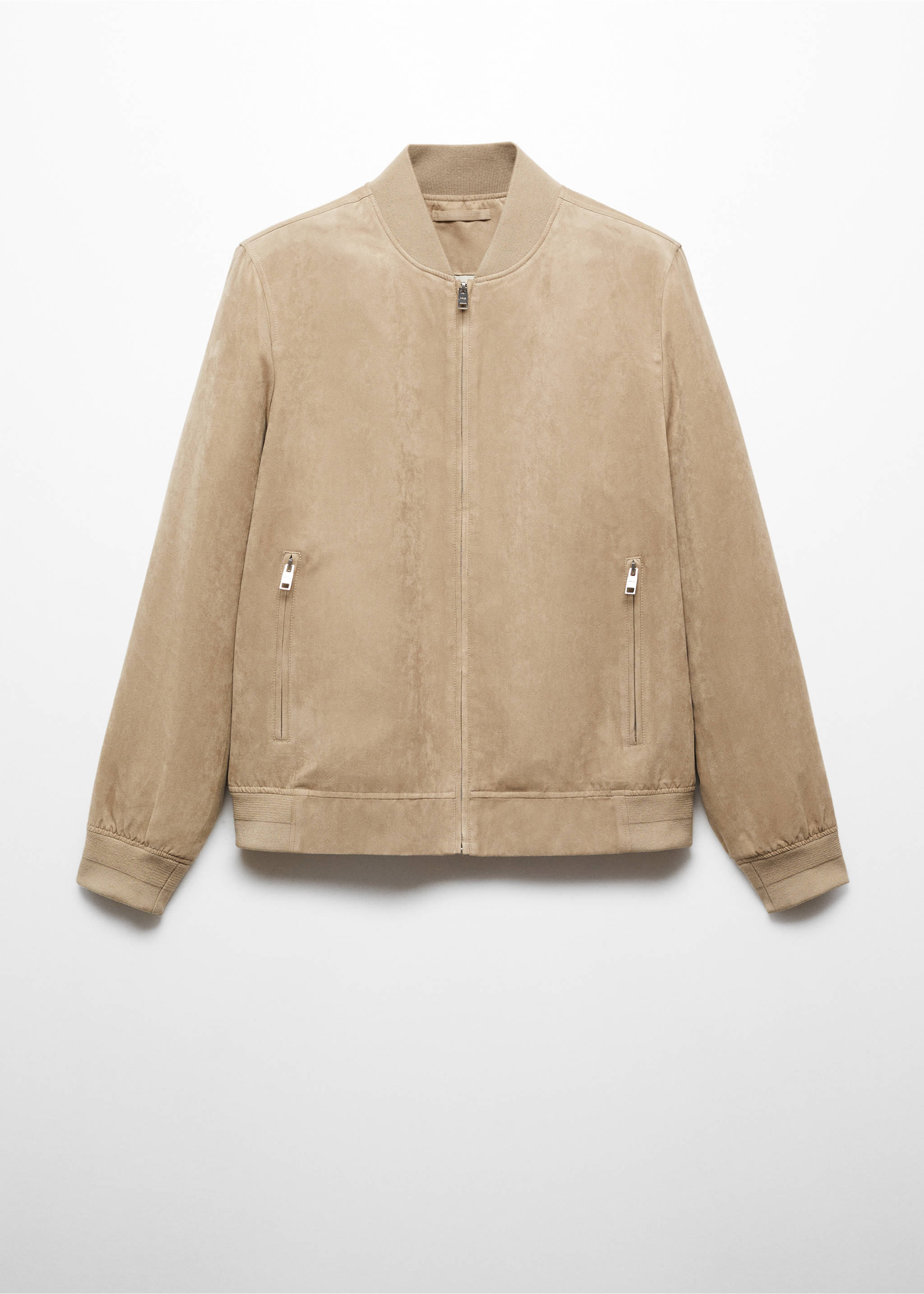 Blouson bomber imitation daim - Article sans modèle, Sable. Ref: 67044439-00.