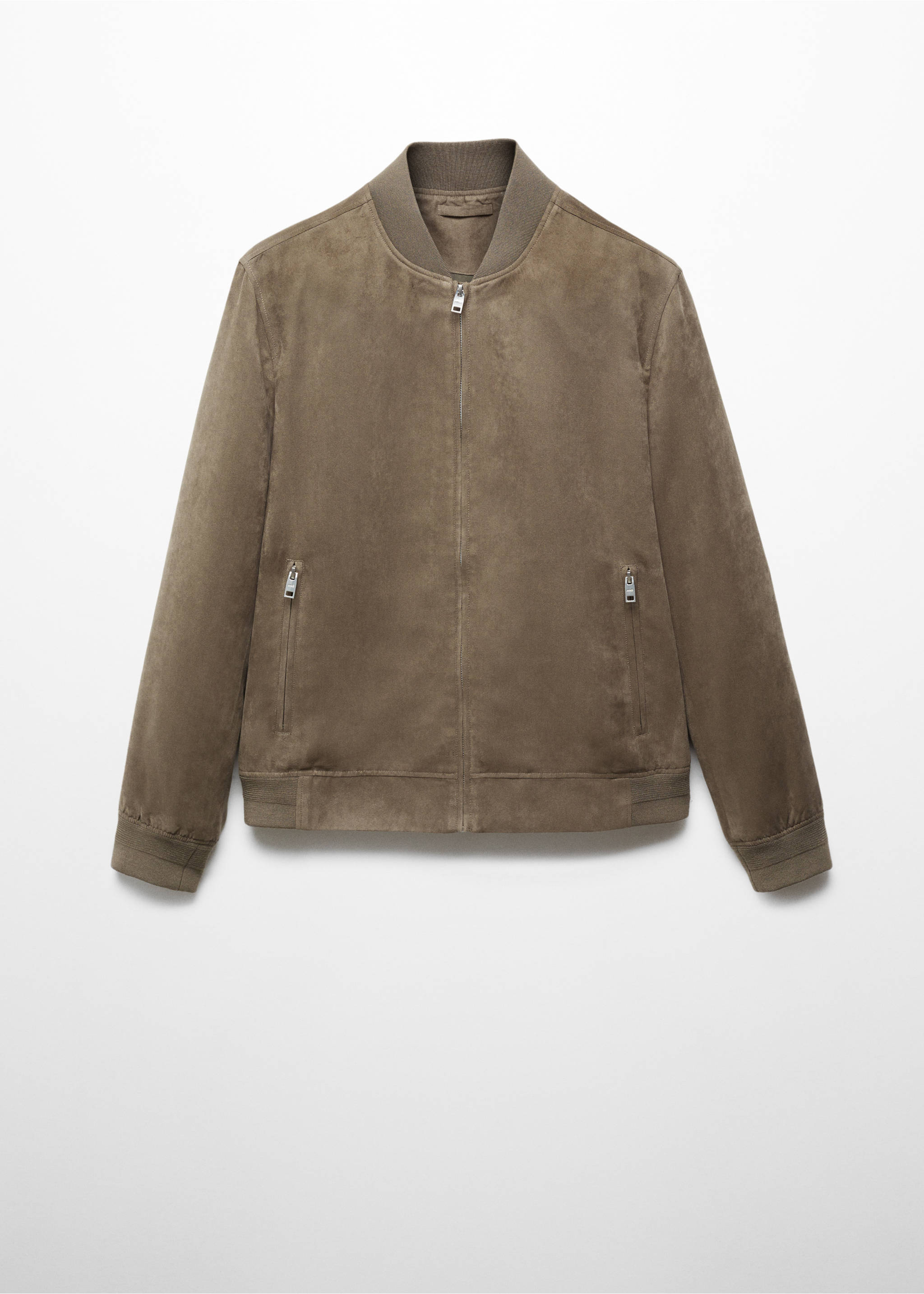 Suede-effect bomber jacket - Article without model, Medium Brown. Ref: 67044439-00.