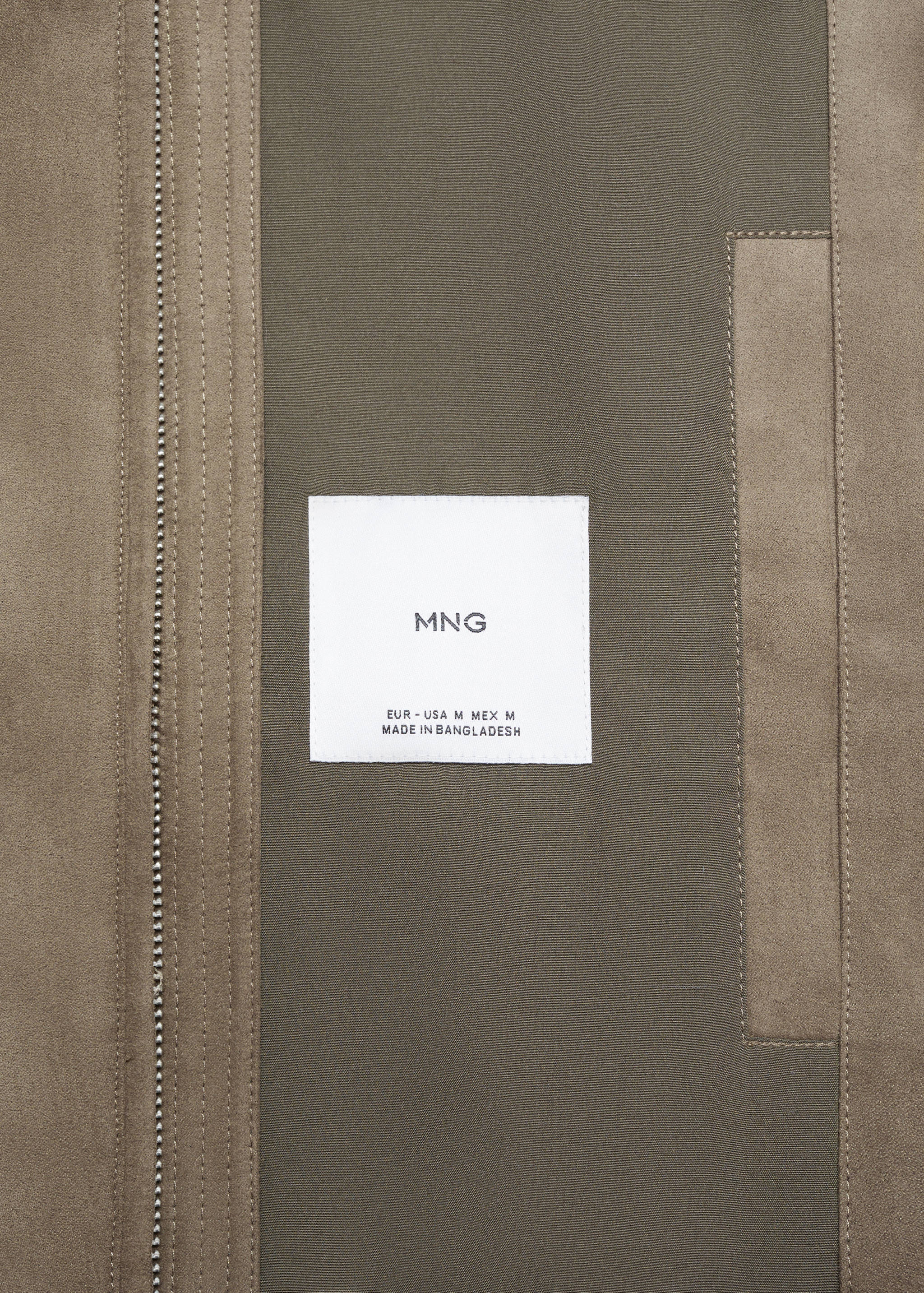 Suede-effect bomber jacket - Details of the article 8