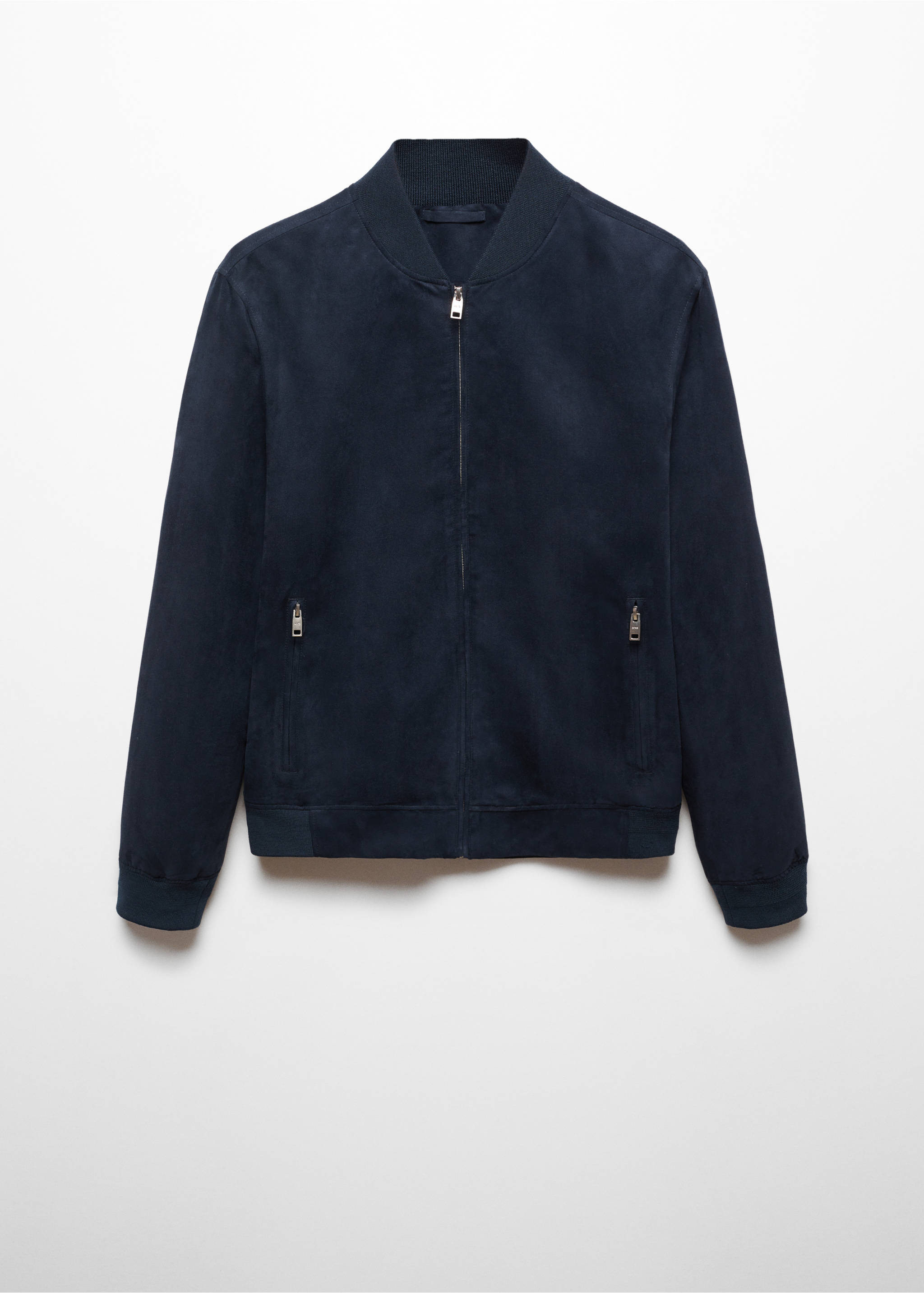 Suede-effect bomber jacket - Article without model, Dark Navy. Ref: 67044439-00.