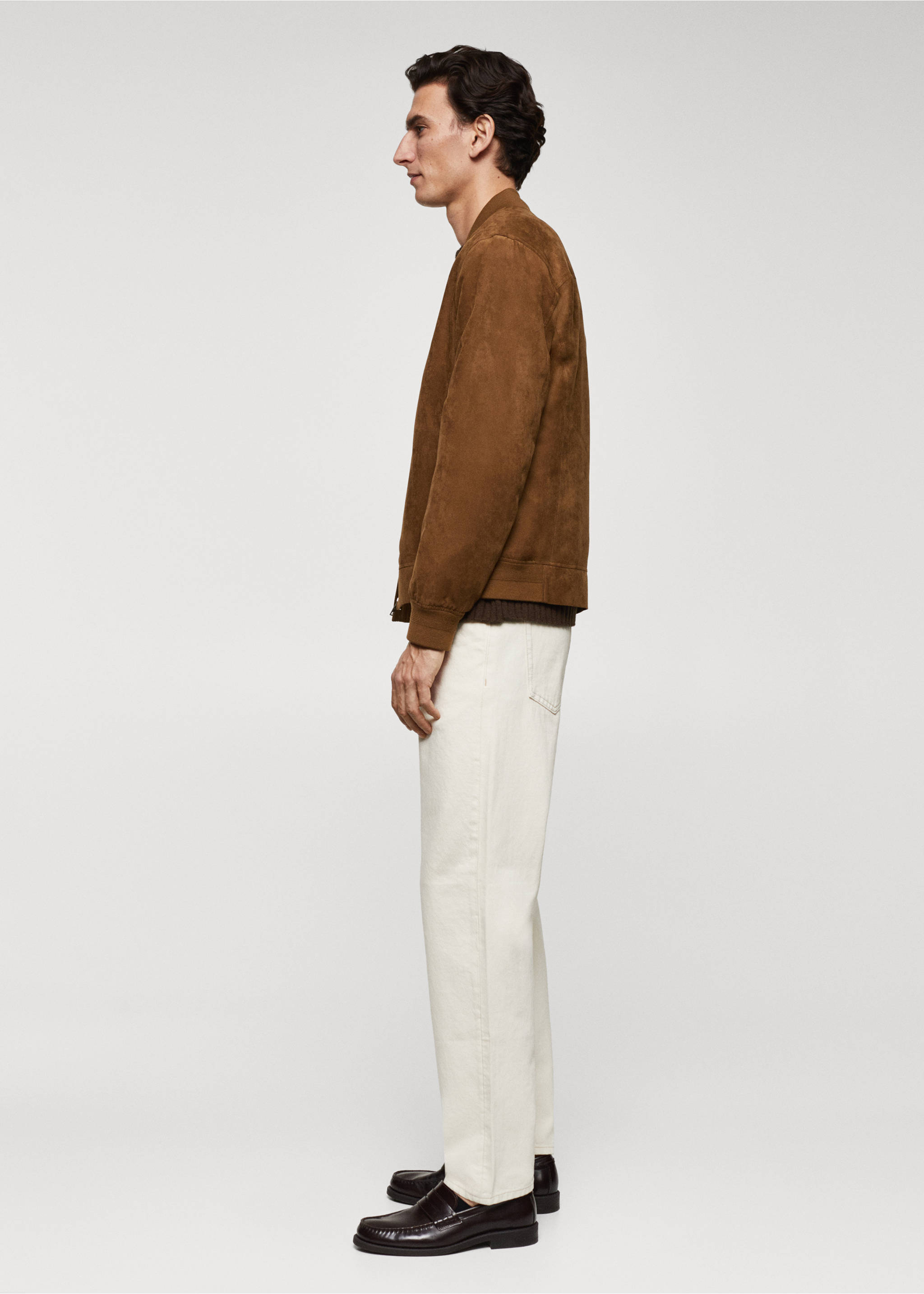 Blouson bomber imitation daim - Détail de l'article 2, Cognac. Ref: 67044439-00.