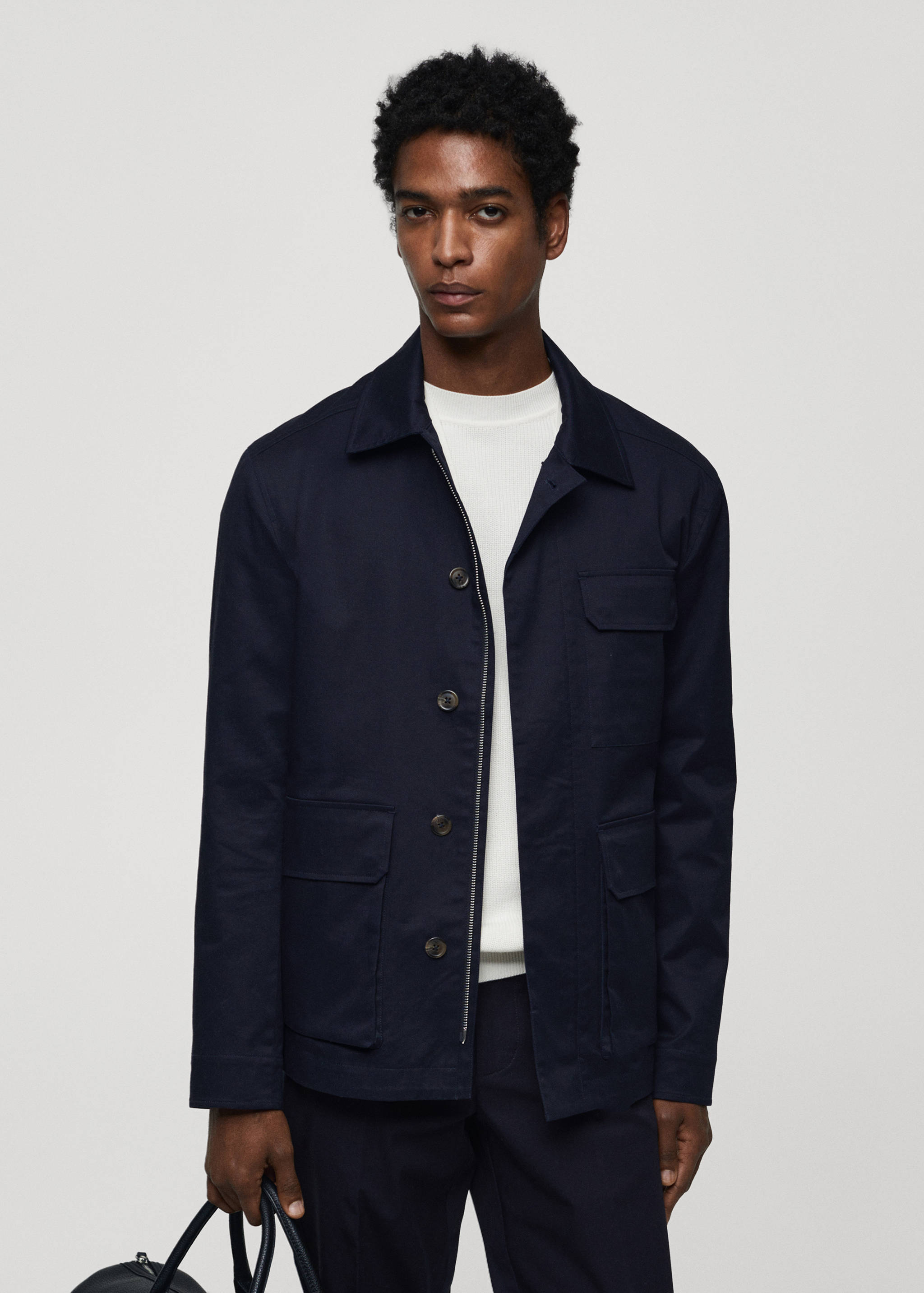 Surchemise coton à poches - Plan moyen