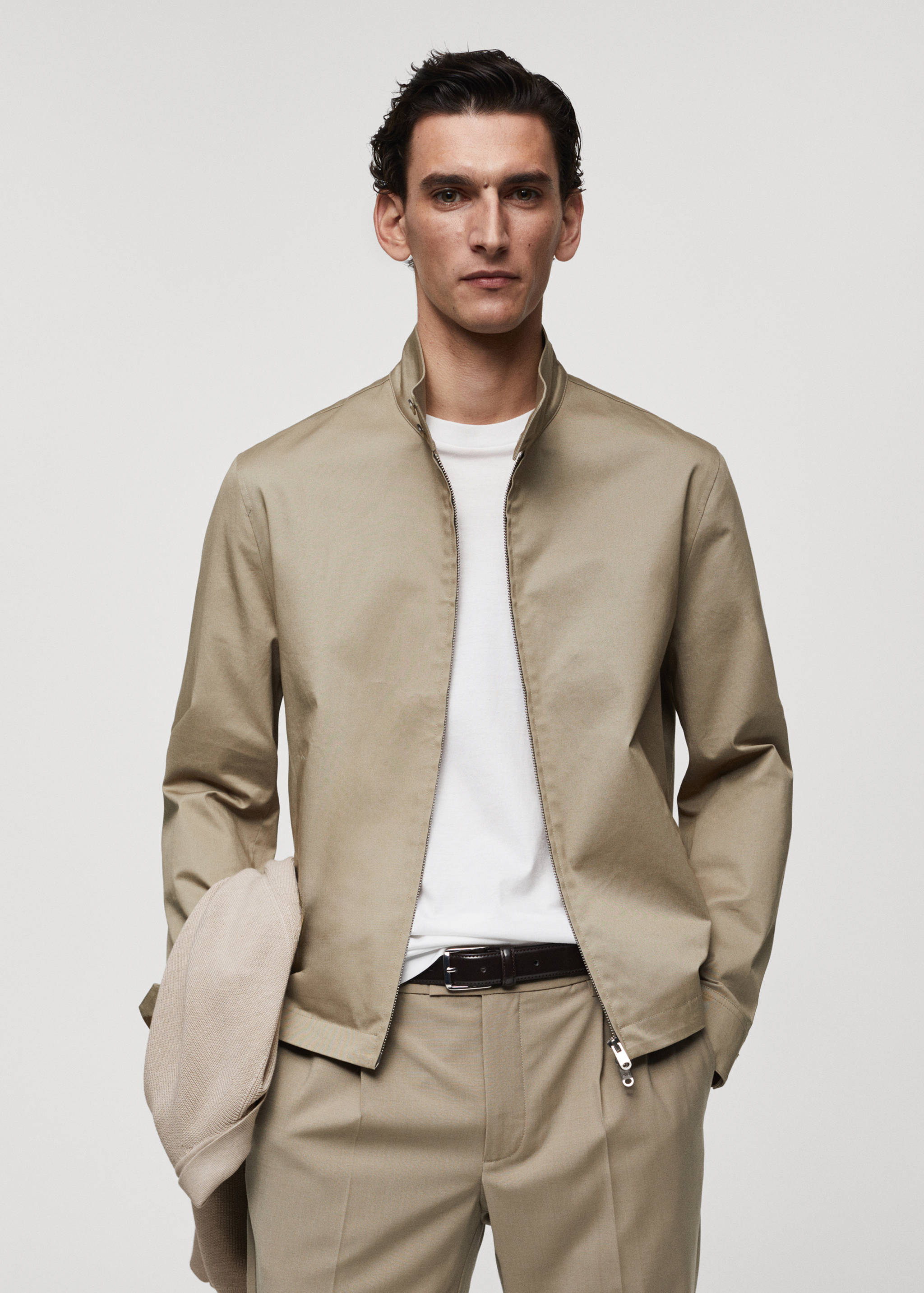 Chaqueta algodón cremallera - Plano medio