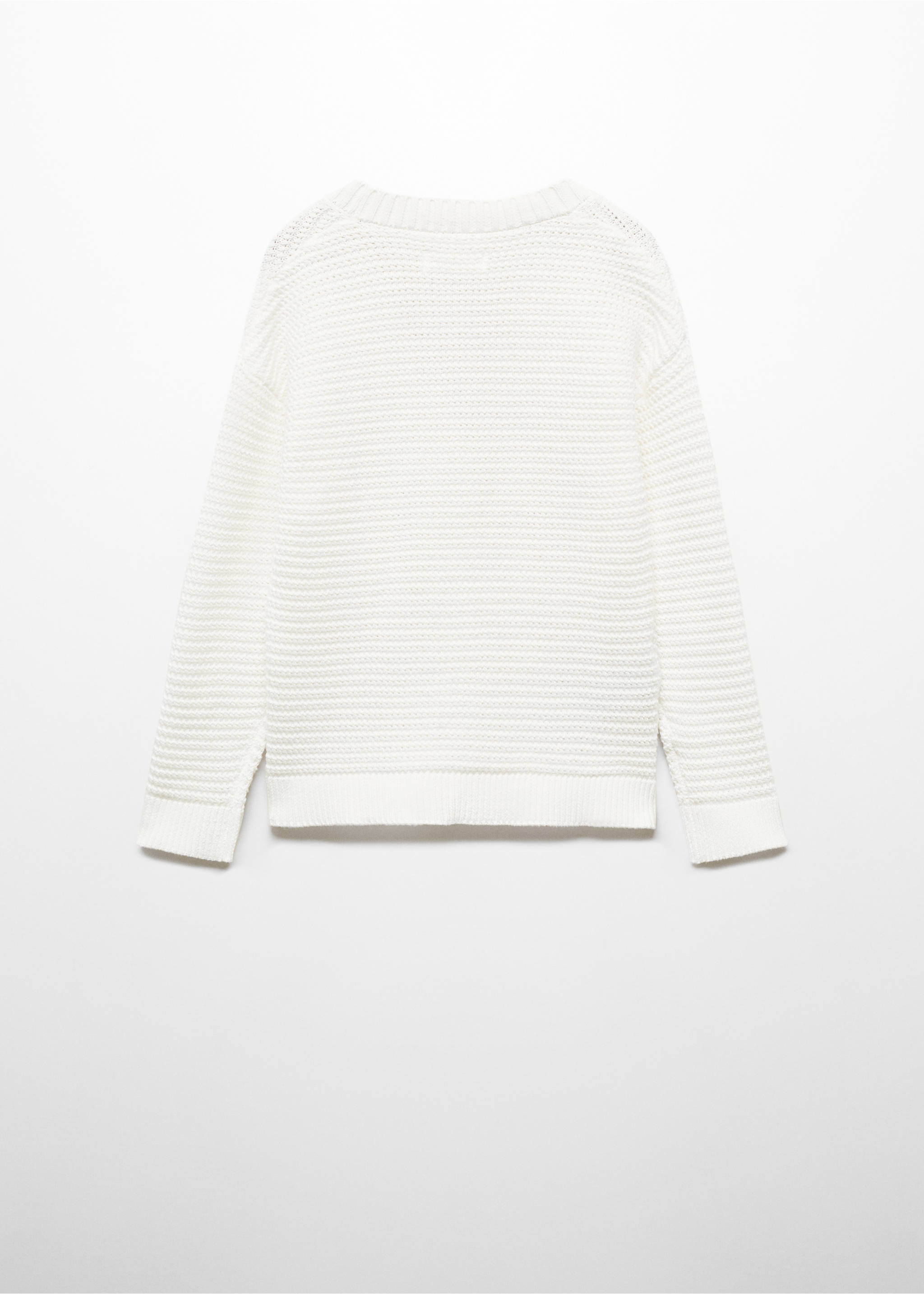 Cardigan maille boutons - Verso de l’article, Blanc cassé. Ref: 67044452-00.