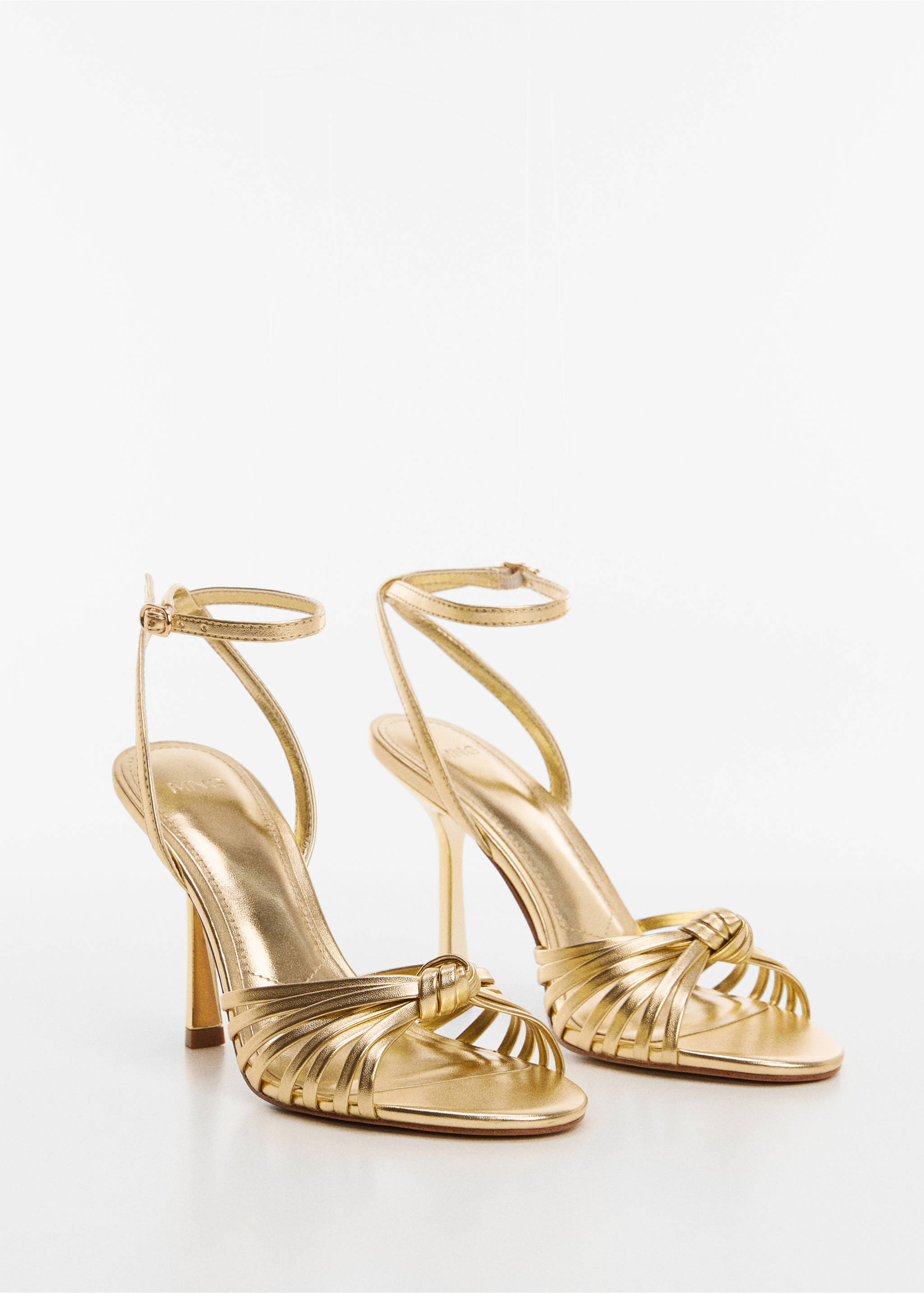 Strappy heeled sandals - Medium plane, Gold. Ref: 67044456-00.