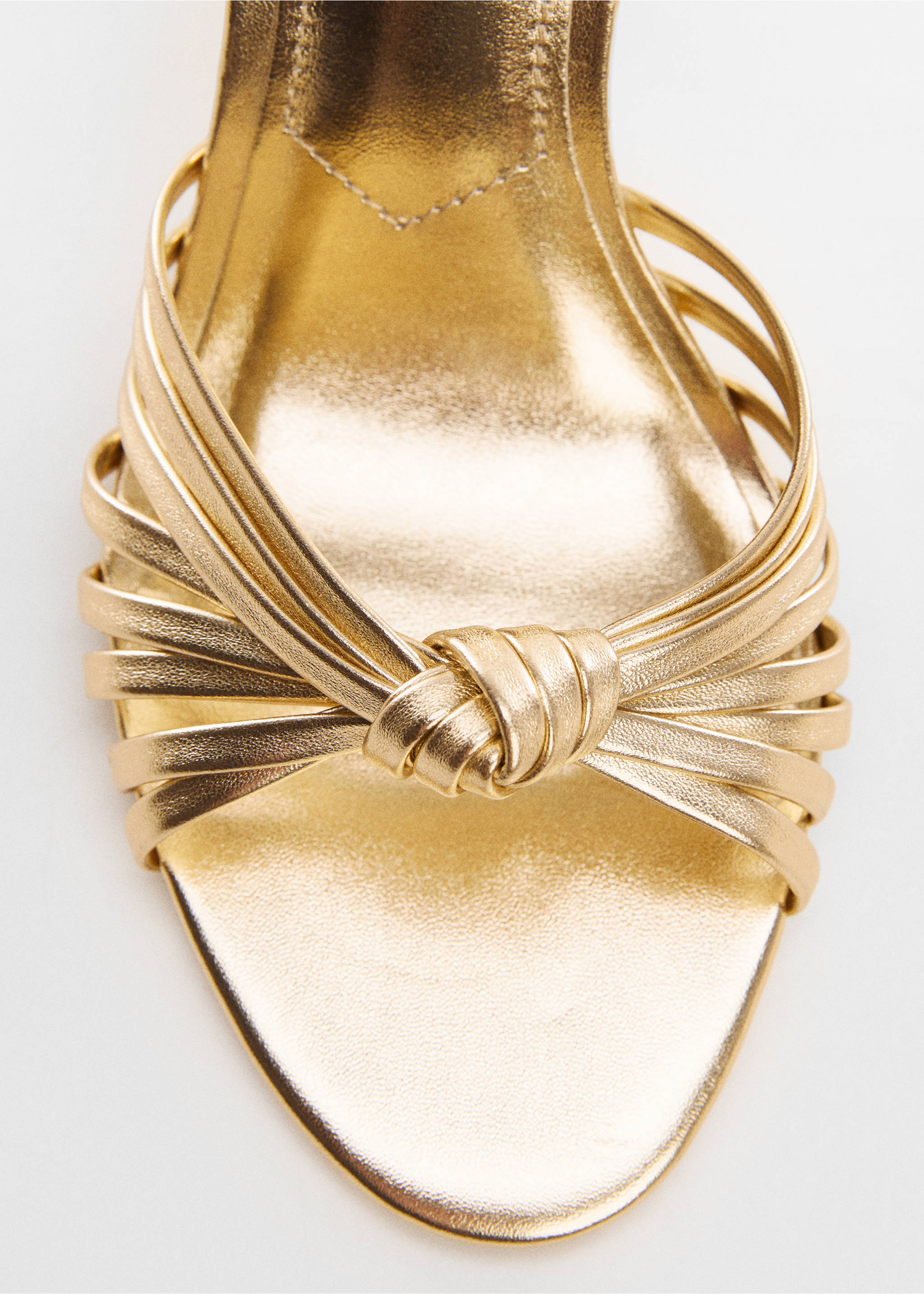 Strappy heeled sandals - Details of the article 1, Gold. Ref: 67044456-00.