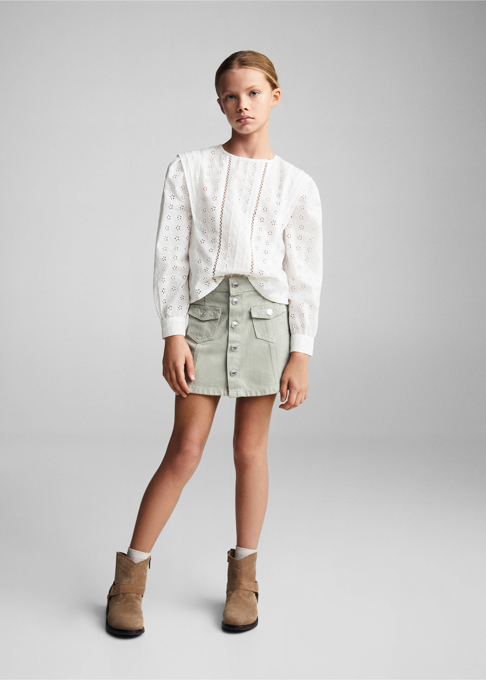 Floral embroidery blouse - General plane, White. Ref: 67044467-00.