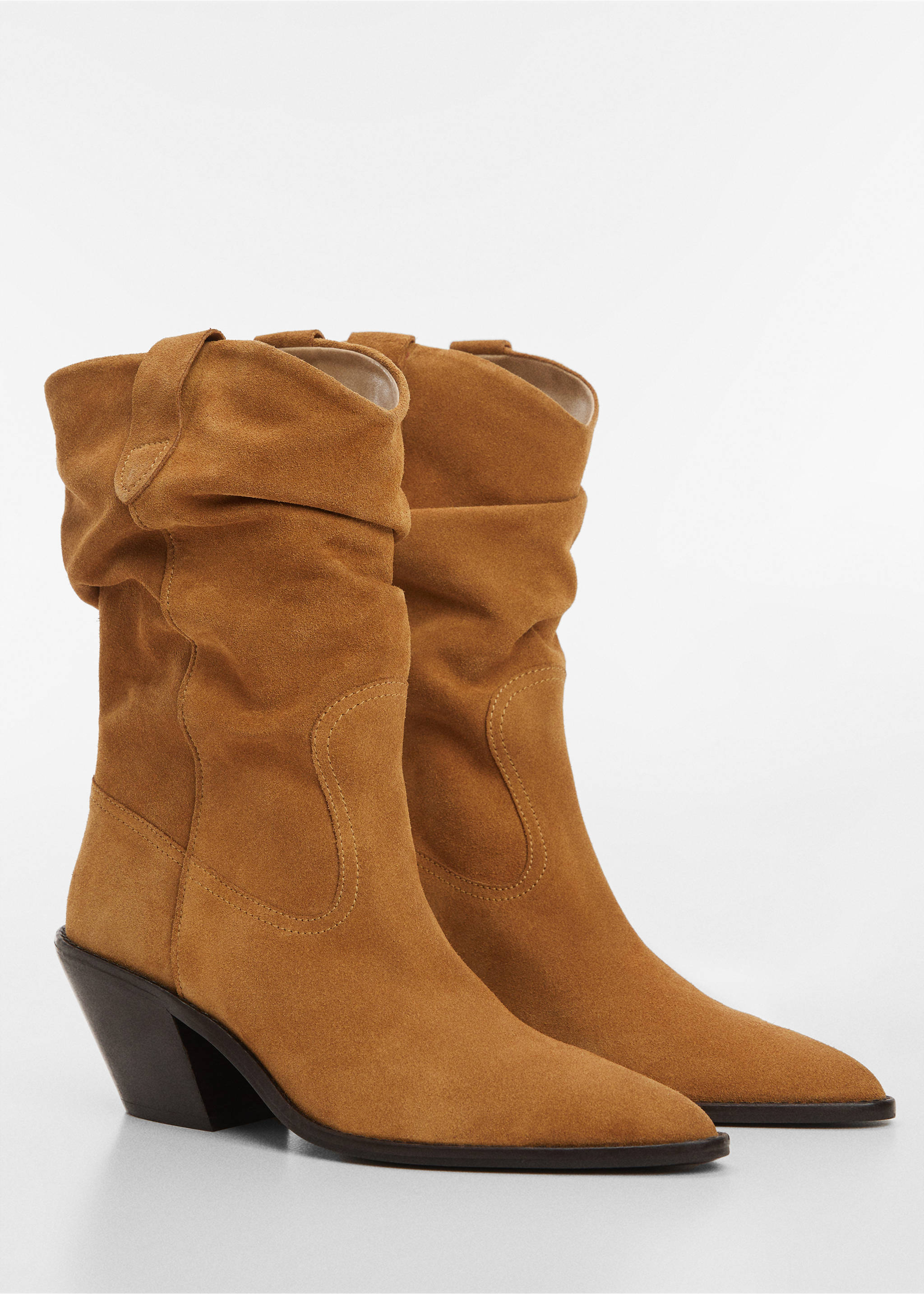 Suede leather ankle boots - Medium plane, Medium Brown. Ref: 67044477-00.