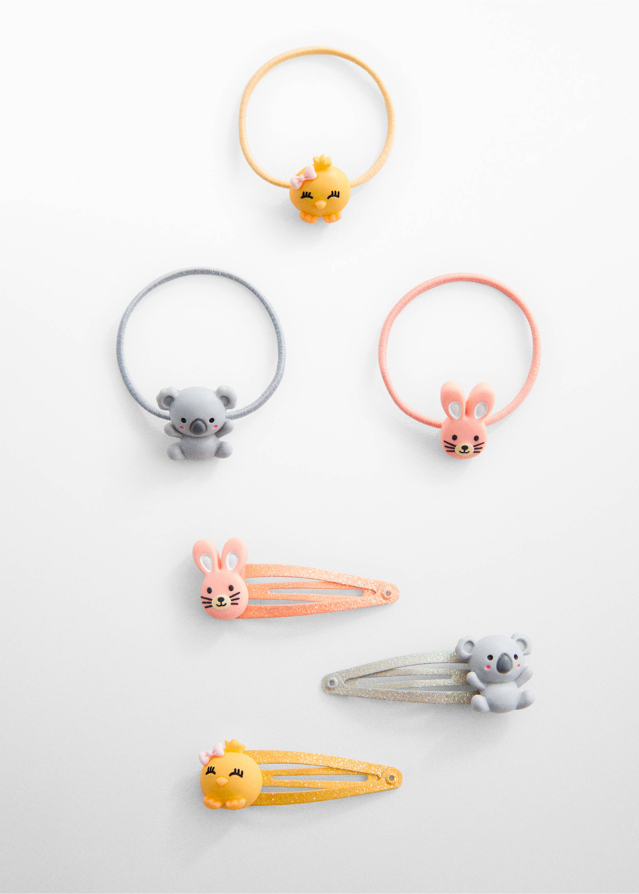 Pack Haargummis und -clips - Artikel ohne Model, Grau. Ref: 67044772-00.