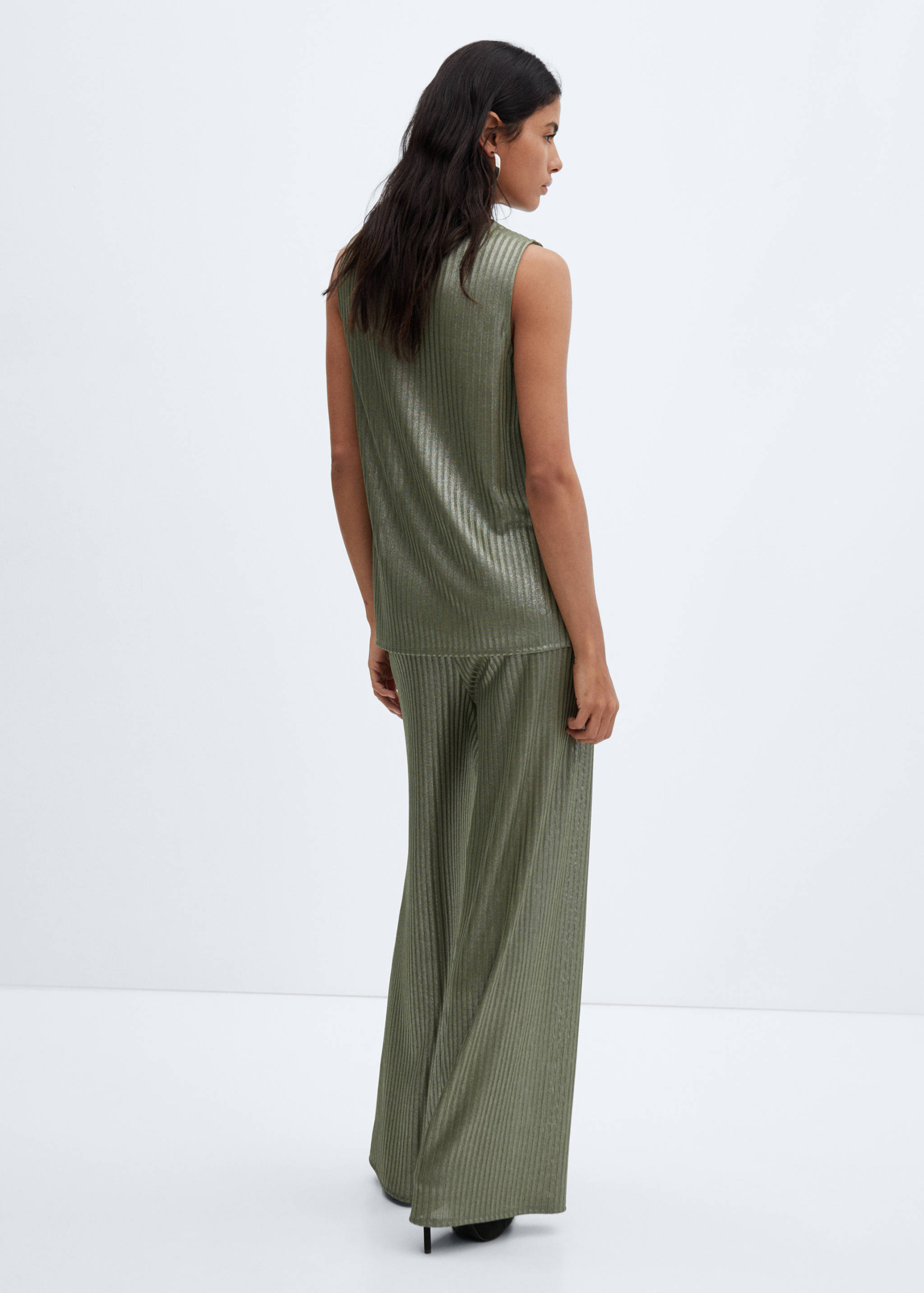 Wide leg trousers with elastic waist - Reverse of the article