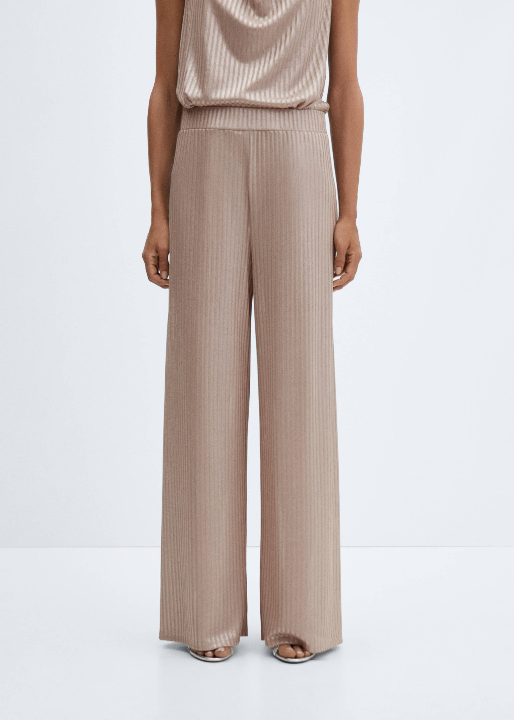 Wide leg trousers with elastic waist - Medium plane