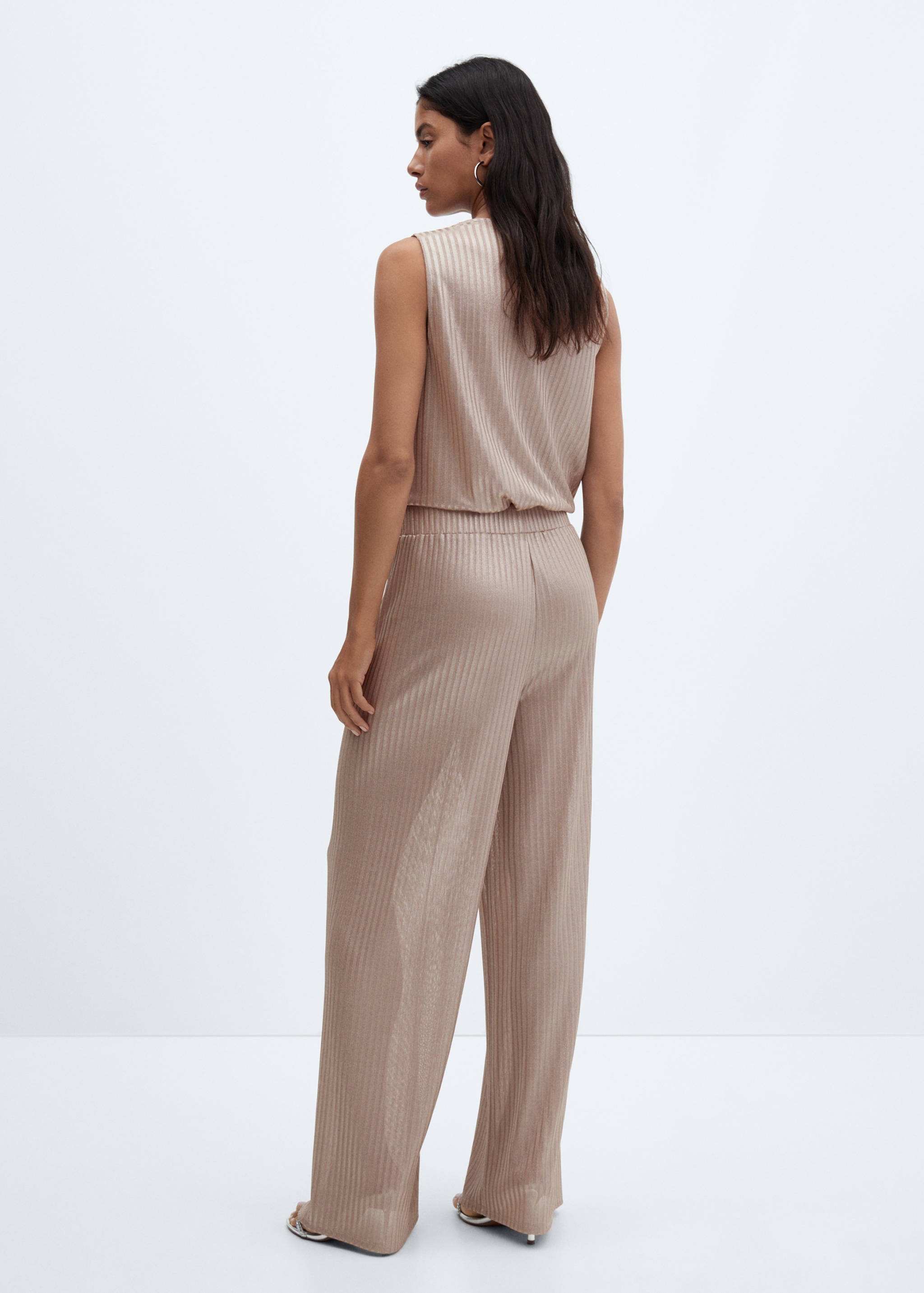 Wide leg trousers with elastic waist - Reverse of the article