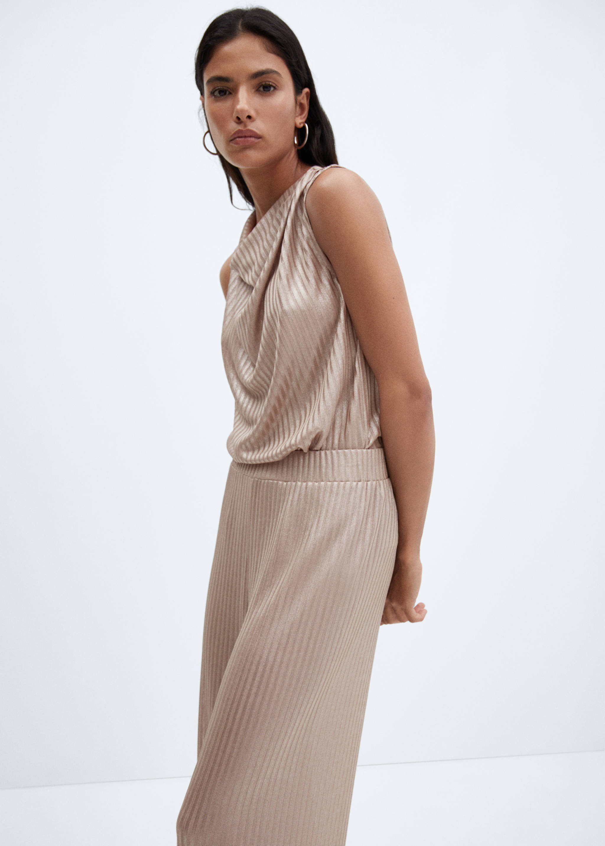 Wide leg trousers with elastic waist - Details of the article 1